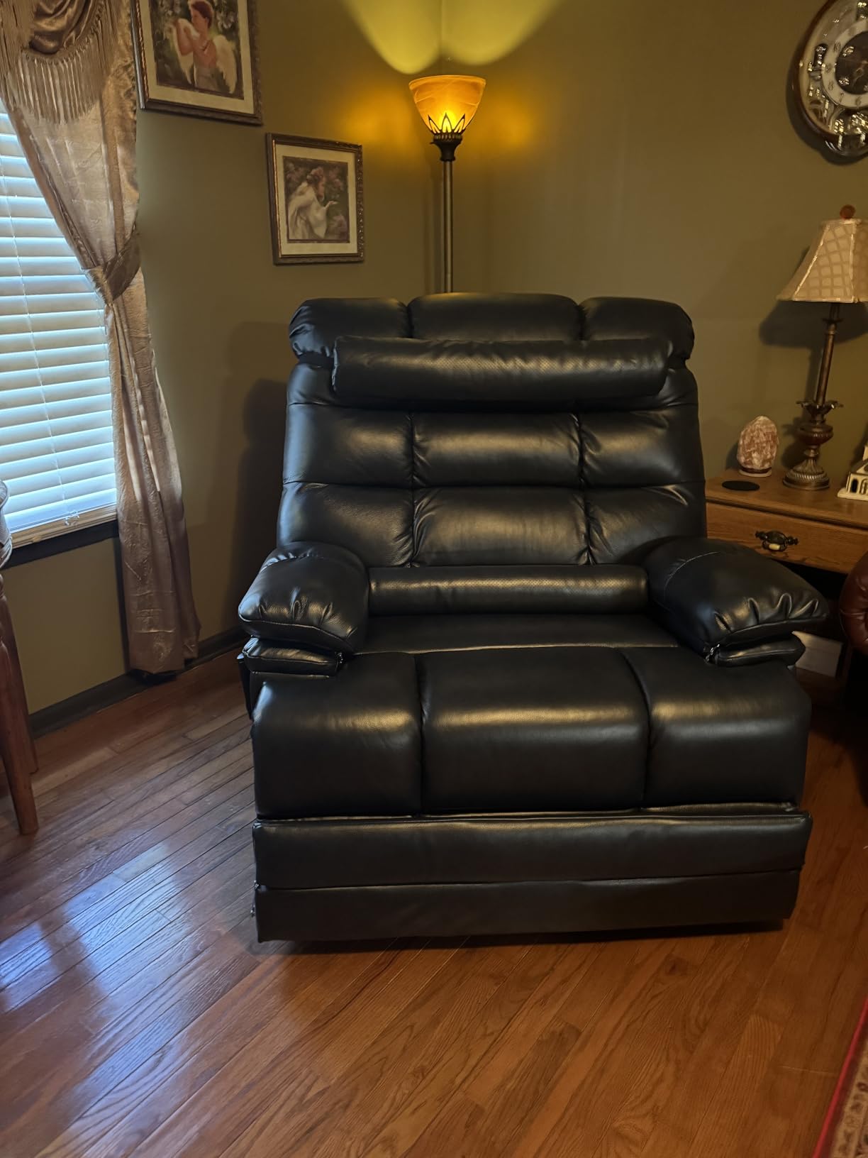 DYNOX 500 LBS Power Lift Recliner Chair for Big & Tall Seniors, Extra Large 3-Motor Lay Flat Chair with Heat, Massage & Extended Footrest (9505L, Faux Leather, Brown) customer photo 2