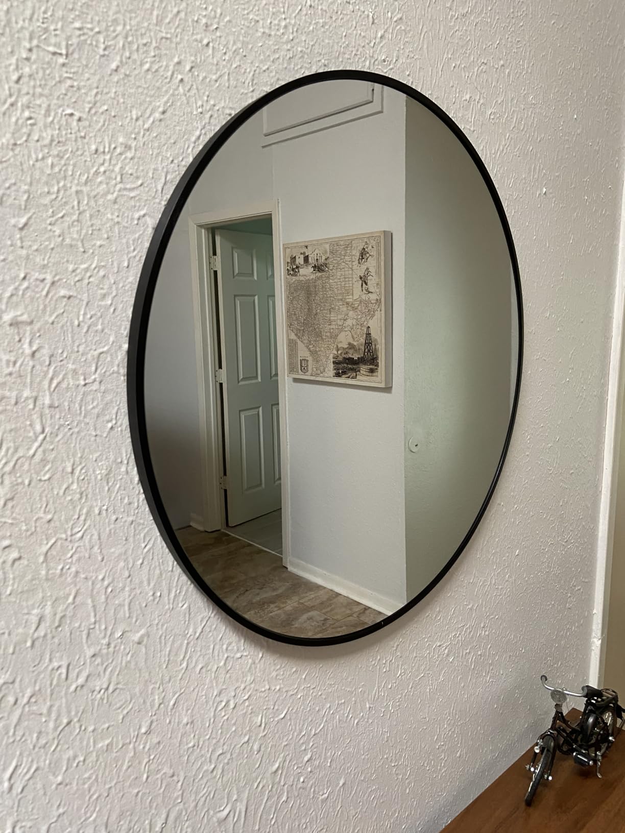Bathroom Mirror for Wall, 30x22 Inch Rectangle Mirror, Matte Black Metal Framed Bathroom Vanity Mirror for Restroom Farmhouse, Anti-Rust, Tempered Glass, Horizontally or Vertically Hanging customer photo 1