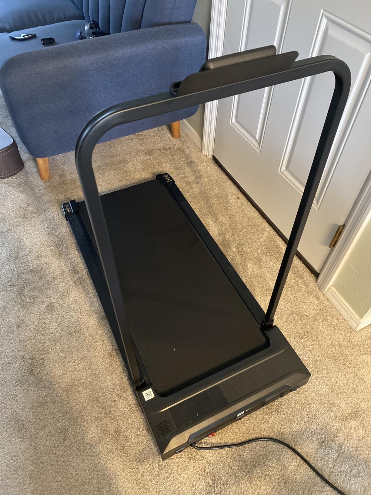 Walking Pad Treadmill for Home - Folding Treadmills with Handle Bar Portable Compact Fold up Indoor Foldable Handles Electric Walk Pads Small Spaces Mini Running Quiet Under Bed Office customer photo 1