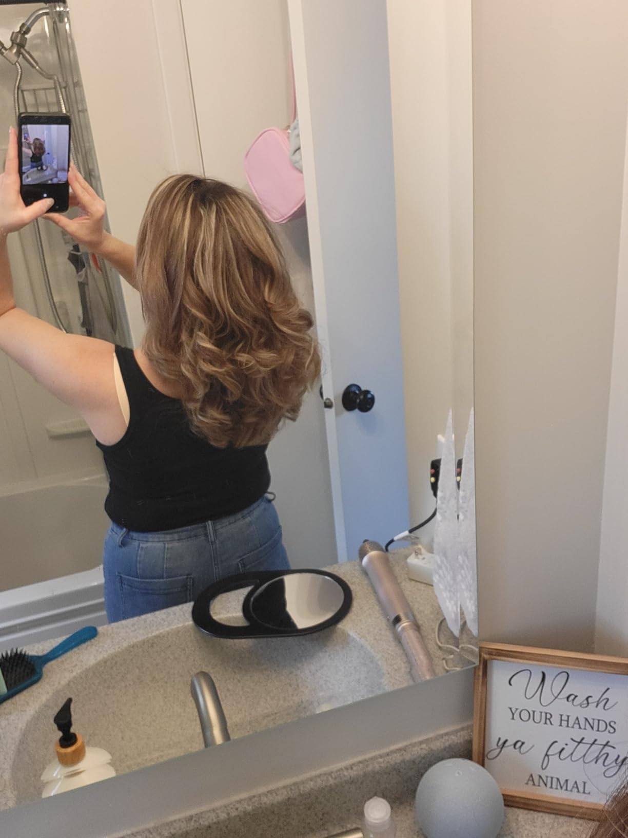 Mythsight StyleVibe 6-in-1 Air Styler, Hair Dryer & Blow Dryer Brush with Travel Bag - Auto Wrap Curls (L/R), Fast Drying, Thermal Round Brush for Smooth Blowouts & Frizz-Free Volume, No Heat Damage customer photo 1