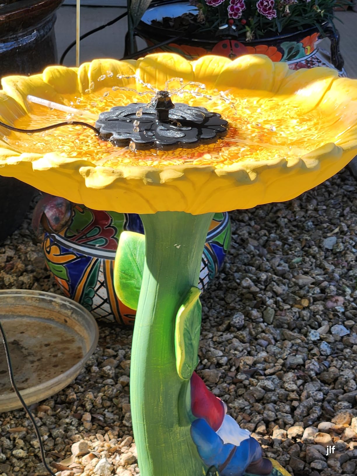 SZMP 3.5W Solar Fountain Pump, All-Glass Panel Solar Water Pump Kit with Stake & 4 Anti-Drift Rods, 9.8FT Cable 8 Nozzles for Bird Bath, Garden, Backyard, Fish Tank customer photo 1