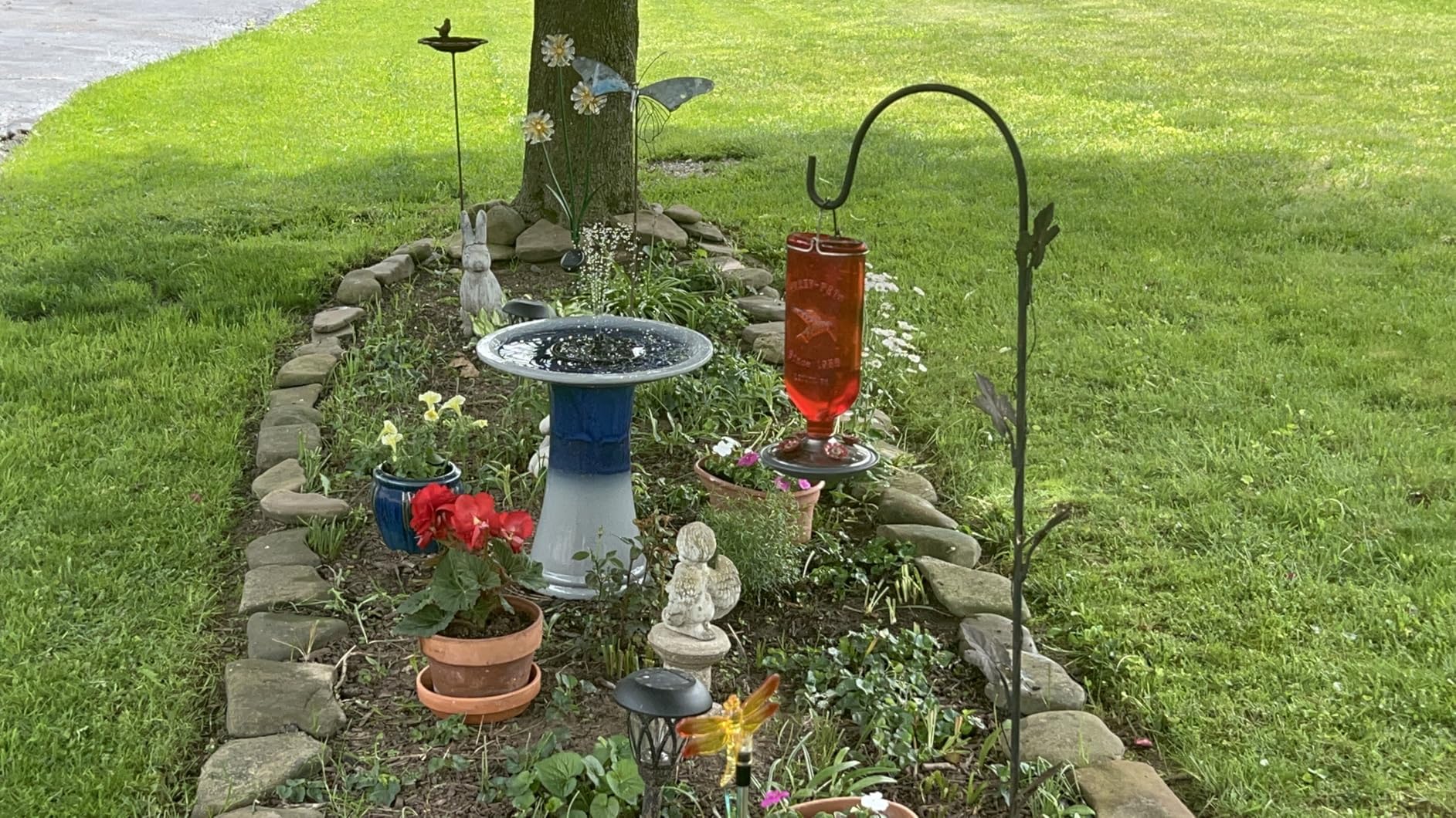 Yzert Solar Fountain Pump with 2000mah Battery 3.5W, 3-Level Adjustable Water Height, Rotating Rods, Works in Shadow, 7 Nozzles, 2026 Glass Outdoor Fountain for Bird Bath, Garden, Pond customer photo 2