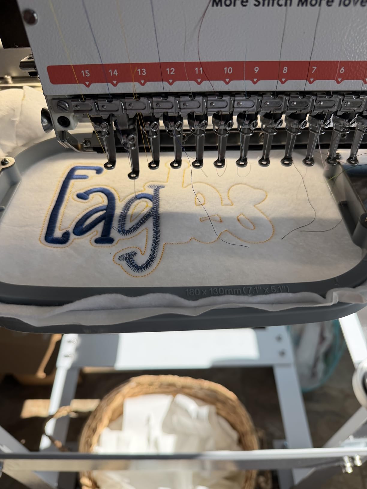 POOLIN EOV 15 Needle Professional Embroidery Machine, 14.2