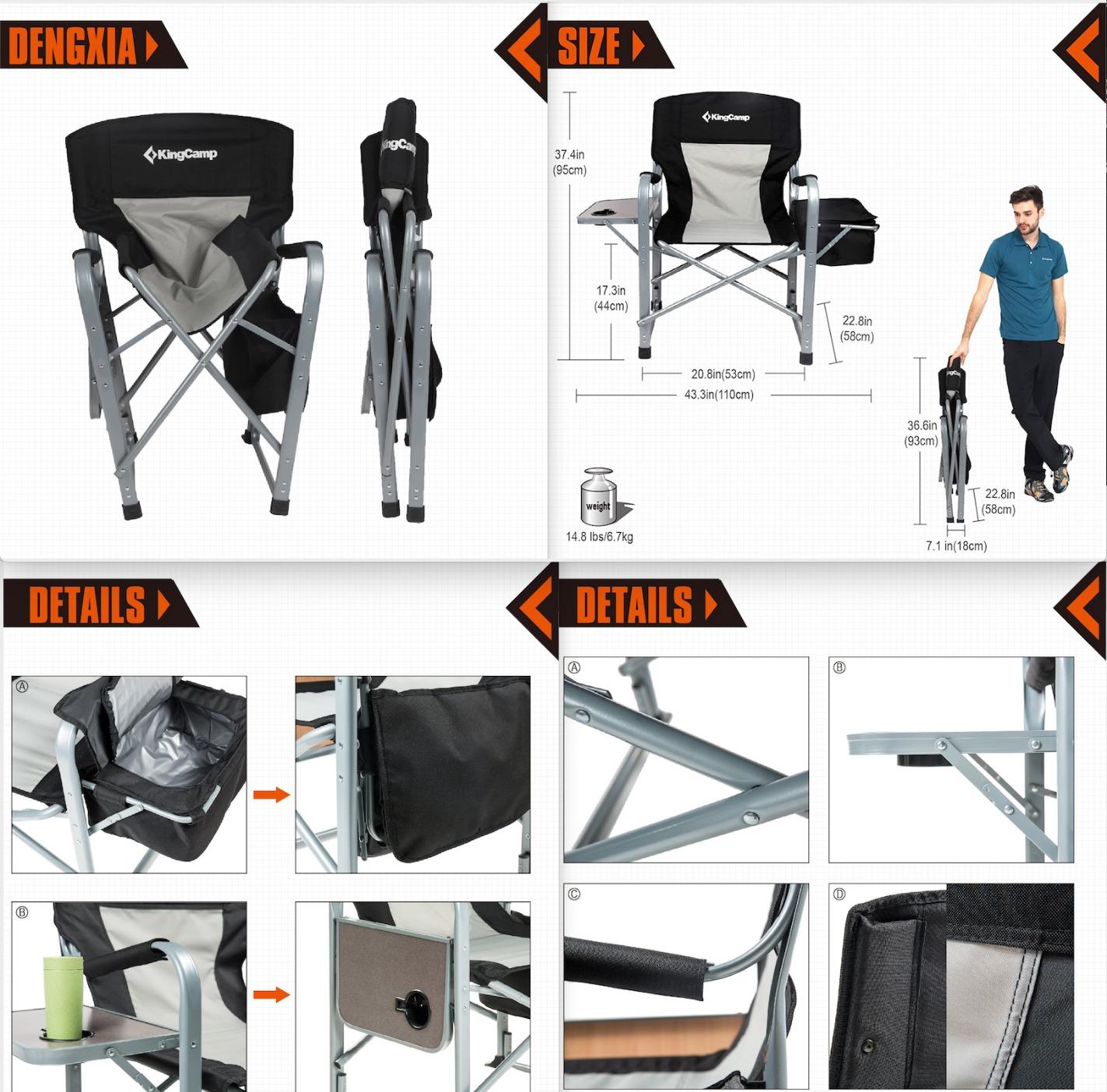 KingCamp Oversized Camping Directors Chair for Big & Tall Heavy Duty 440lbs customer photo 1