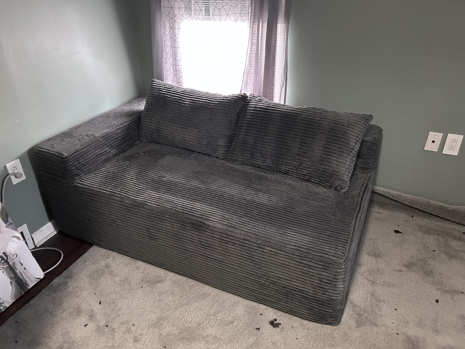 Mangodan Cloud Sectional Sofa, Boneless Couch for Living Room, Dark Grey customer photo 2