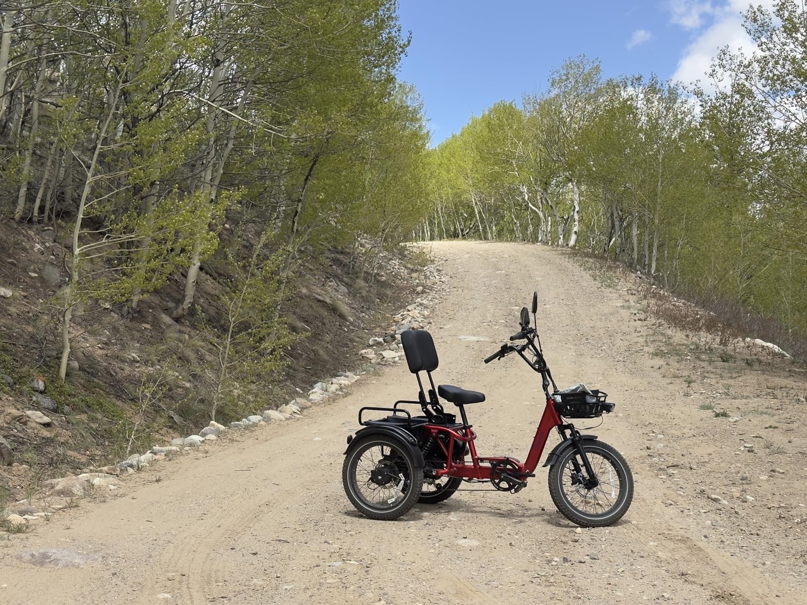 Full Suspension Folding Electric Tricycle for Adults, Aluminum Alloy, Torque Sensor, 20MPH 100Miles 20×3 inch Fat Tire Electric Trike, 1200W 48V 20AH 3 Wheel Electric Bike, Reverse, Parking, UL customer photo 1