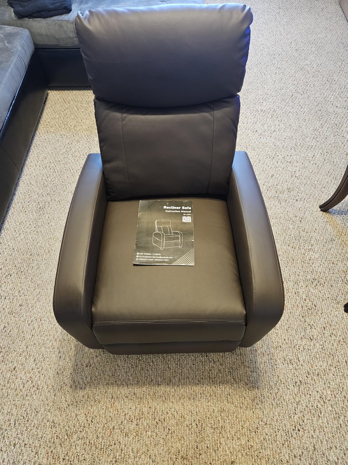 Sweetcrispy Massage Recliner Chair for Adults, Adjustable Home Theater Seating with Lumbar Support for Living Room, Modern Fabric Reclining for Small Space, Grey customer photo 1