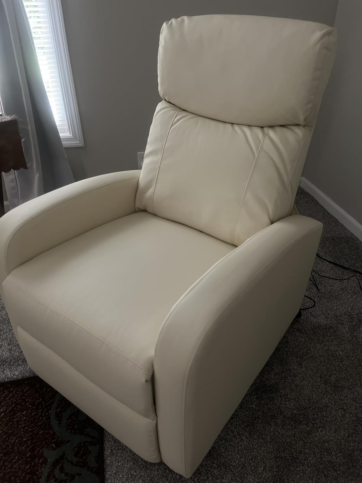 Sweetcrispy Massage Recliner Chair for Adults, Adjustable Home Theater Seating with Lumbar Support for Living Room, Modern Fabric Reclining for Small Space, Grey customer photo 1