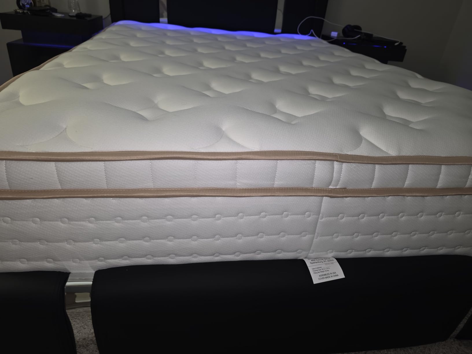 BedStory Queen Size Mattress 14 Inch - Extra Firm Hybrid Mattress with Ultra Lumbar Support, Reinforced Edges & Motion Isolation - Fiberglass-Free, CertiPUR-US customer photo 2