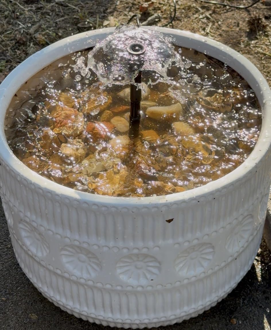 POPOSOAP 12W Solar Water Fountain Pump, Solar Water Pump with Flow Adjustable, Solar Pond Pump with Water Shortage Protection & 16.5FT Cord for Ponds, Garden, Waterfall, Hydroponics-P112H customer photo 2