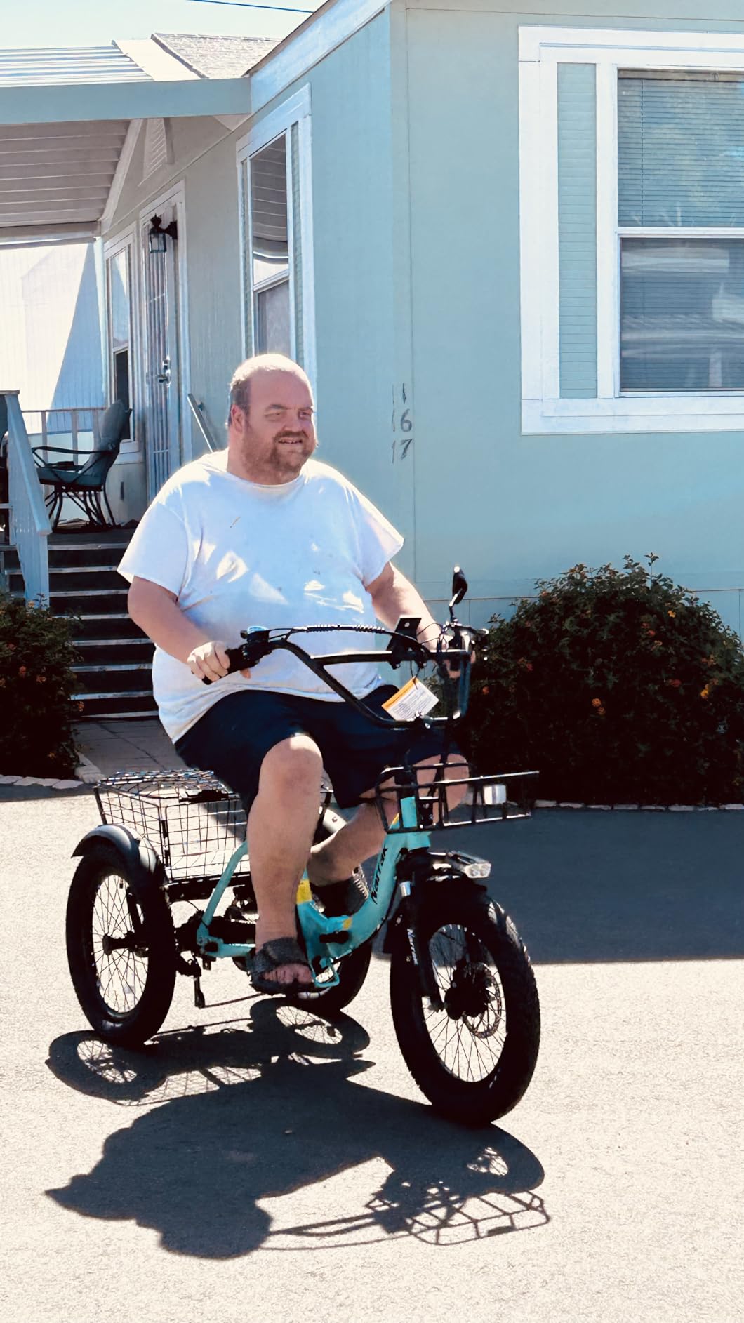 NARRAK Electric Tricycle for Adults,Fat Tire Folding Electric Trike,3 Wheels Electric Bicycle Bikes, Peak 700W/1100W Step-Thru Etrike with Removable Battery and Large Basket customer photo 2