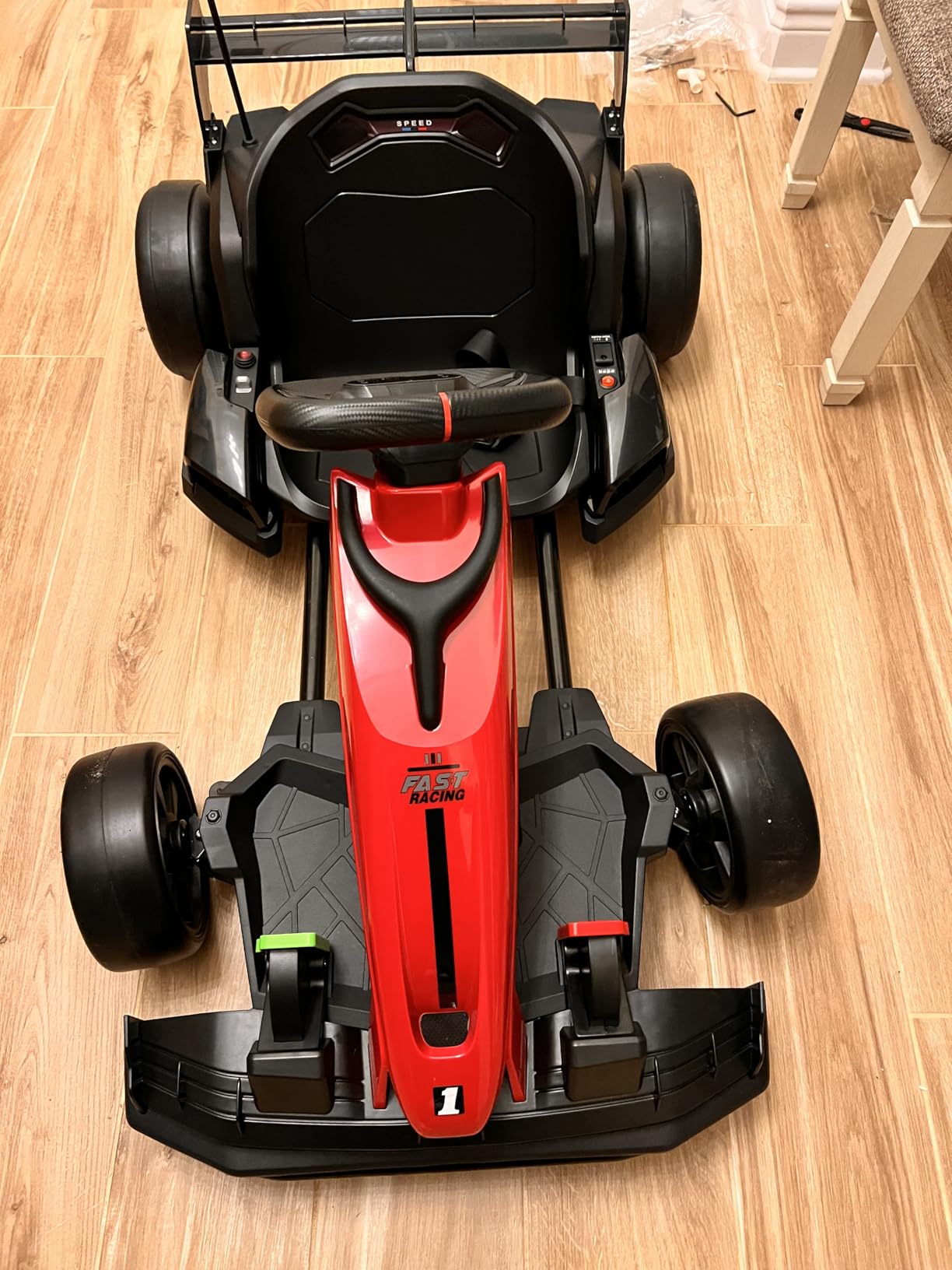 Blitzshark 36V Kids Go Kart 600W Drift Kart Powerful Electric Pedal Kart Outdoor Race Toy, with 600W Strong Motor, 9AH Big Battery, EVA Tires, Drift/Sports Mode, Brake Pedal, Length Adjustment, Red customer photo 1