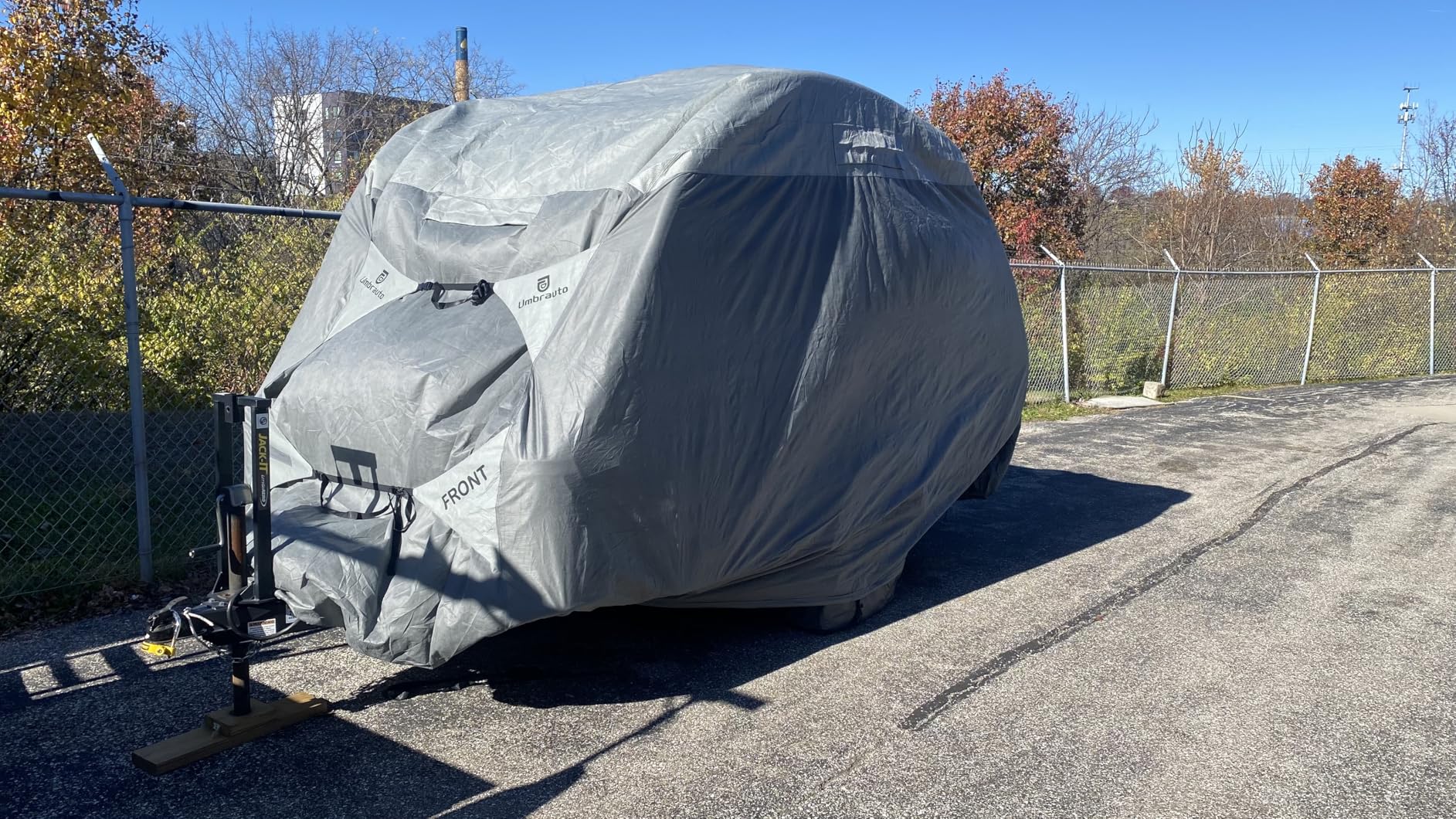 Umbrauto RV Cover 27-30ft: 7 Layers Travel Trailer Cover, Waterproof Camper Cover, Toy Hauler Cover with Tongue Jack Cover, Extra Windproof Ropes, Gutter Covers customer photo 1