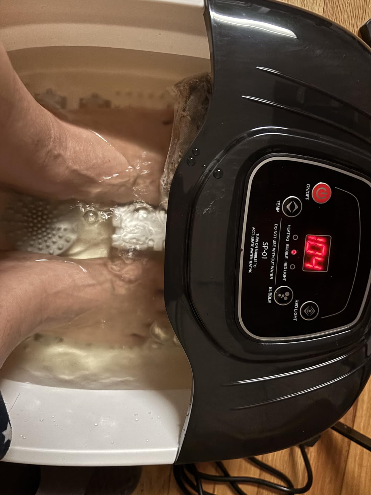 Foot Soaking Tub, Foot Spa Bath Massager with Heat, Epsom Salt, Bubbles, Vibration and Red Light, Foot Soaker, Birthday Gifts for Mom Dad Women Men Her Him customer photo 1