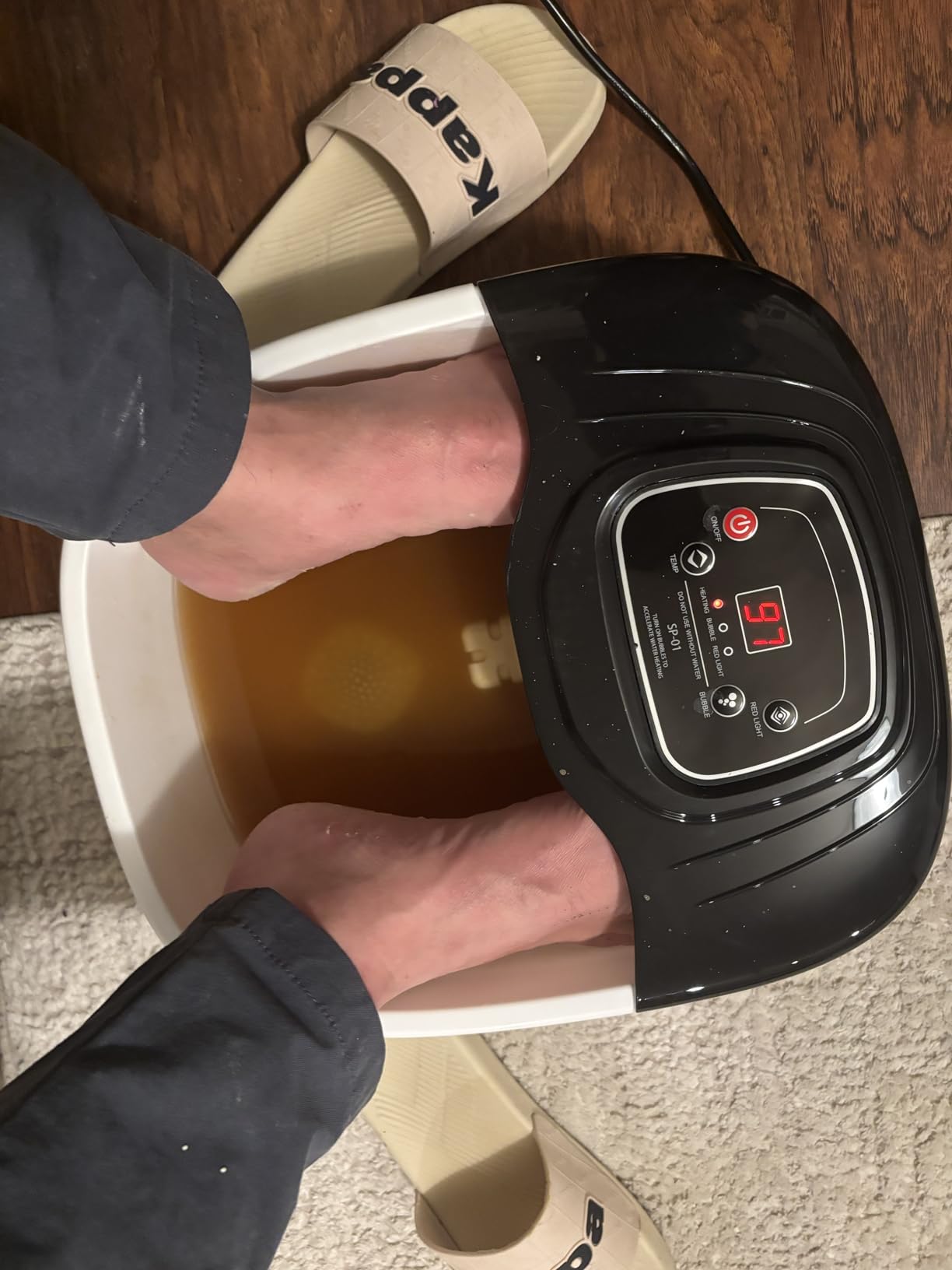 Foot Soaking Tub, Foot Spa Bath Massager with Heat, Epsom Salt, Bubbles, Vibration and Red Light, Foot Soaker, Birthday Gifts for Mom Dad Women Men Her Him customer photo 2