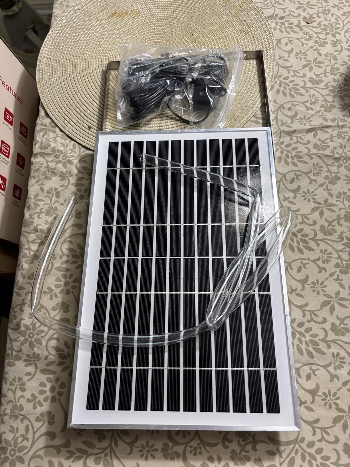 12W Solar Fountain Pump for Water Feature Outdoor DIY, Solar Water Fountain 132 GPH with 9.84FT Power Cable, 6 Spray Nozzles, 3.28FT DIY Tubing for Garden, Pond, Bird Bath customer photo 1