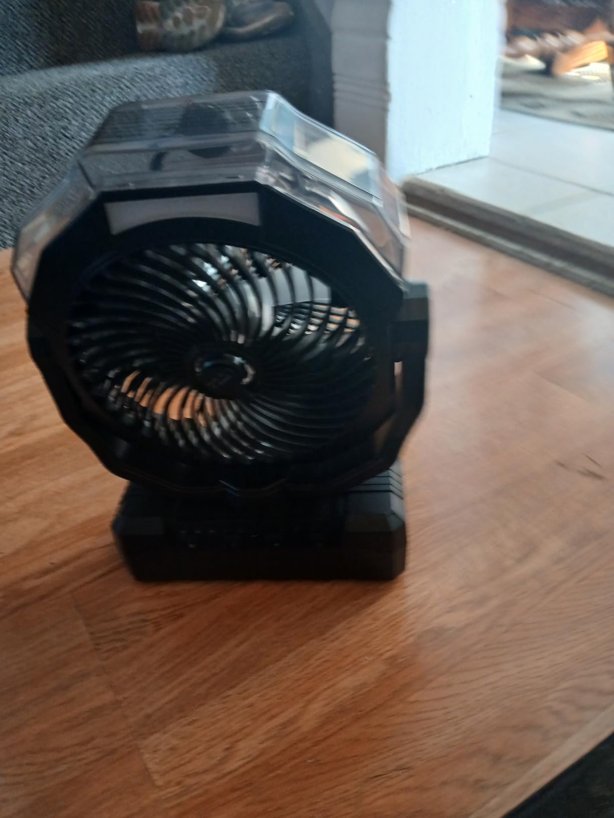 Portable Misting Fan, 36000mAh Rechargeable Battery Powered Camping Fan with 460ml Tank & 6.6ft Mist, 4 Speeds 2 Light Modes for Outdoor Patios Travel Jobsite Beach Summer Essentials - Black customer photo 1