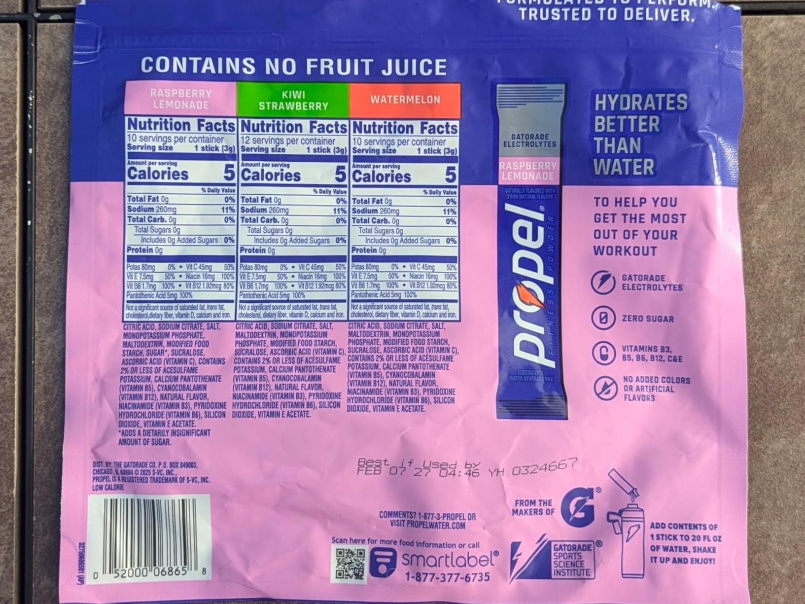 Propel Electrolyte Powder Drink Mix, 3 Flavor Variety Pack, 32 Servings, Zero Sugar, Enhanced Water Beverage, Gatorade Electrolytes, Vitamins, No Added Colors, No Artificial Flavors, Hydration customer photo 1