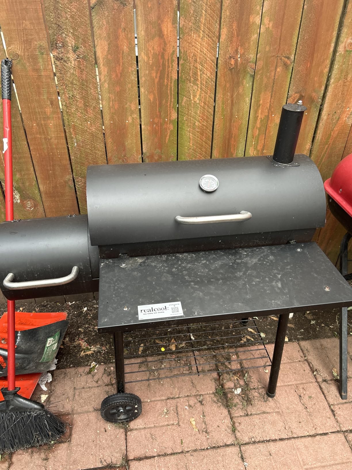 Realcook Charcoal Grill with Offset Smoker: Spacious Barrel Charcoal Grills with 800 Sq. In. Cooking Space, BBQ Offset Smoker Combo for Backyard Parties Weekend Barbecues Gatherings customer photo 2