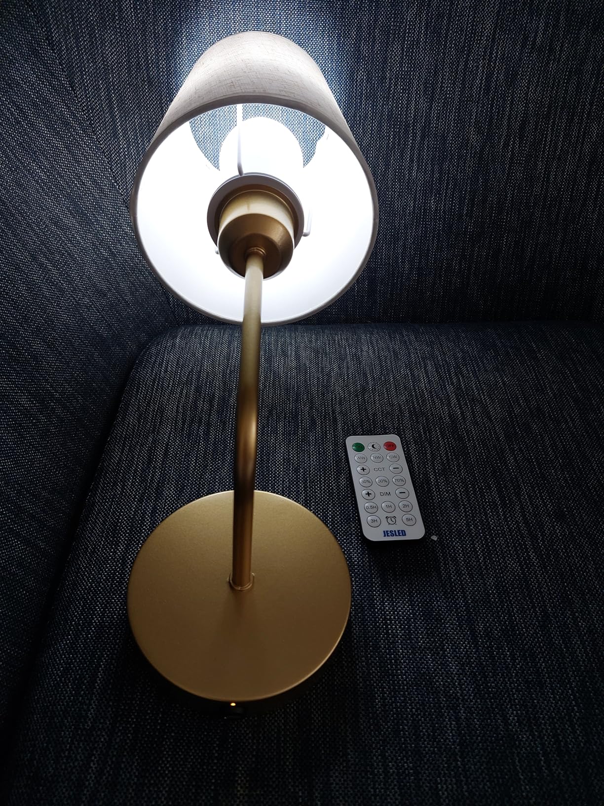 JESLED 15000mAh Battery Operated Wall Sconce, Rechargeable Wireless Wall Lamp Set of 2, Dimmable Wall Light with Timer & Magnetic Mounting, Remote Control Decor Sconce for Bedroom, Living Room customer photo 2