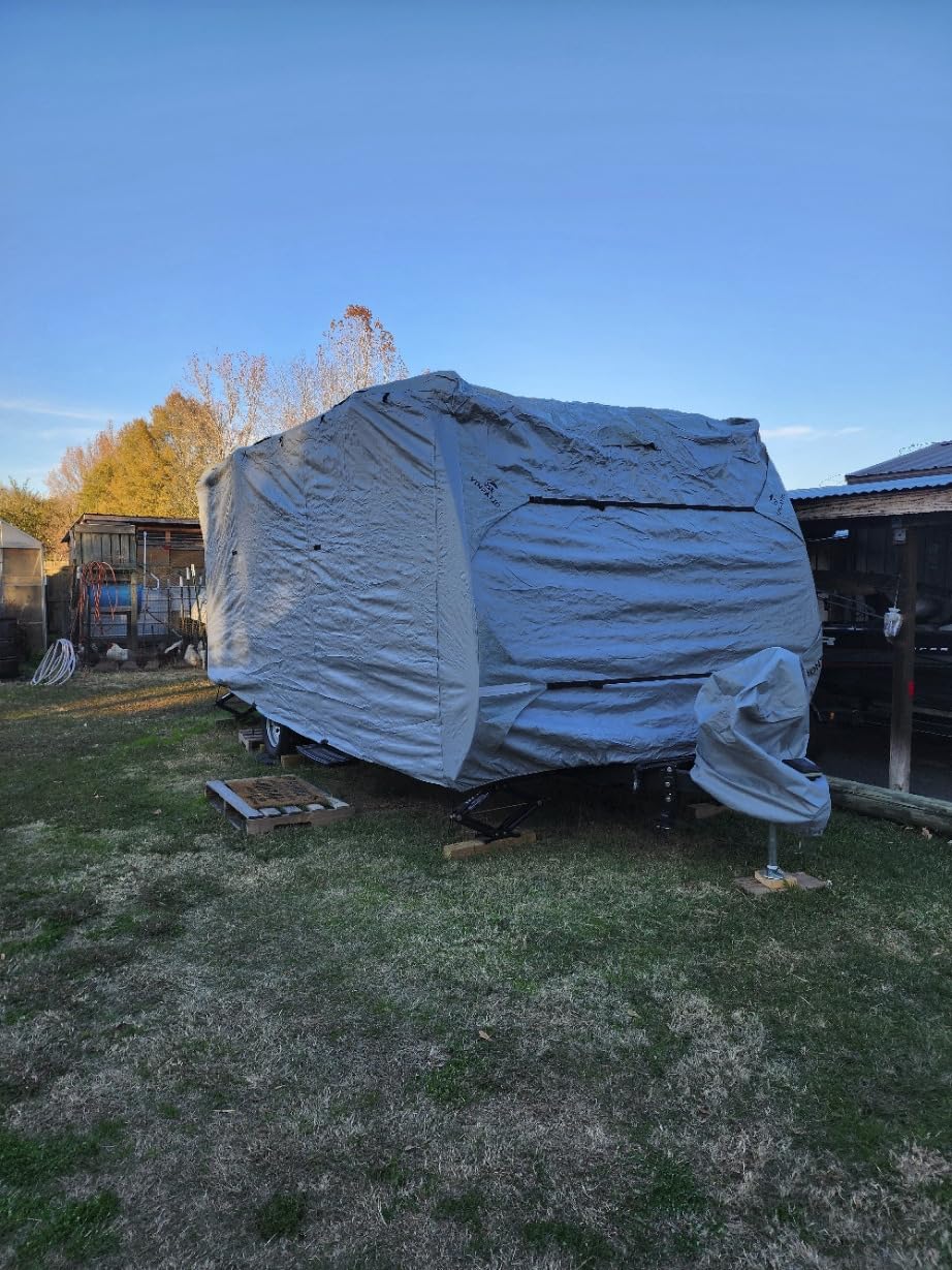 VINPATIO RV Cover 20-22ft: 7 Layers Heavy Duty RV & Trailer Cover, Travel Trailer Cover, Camper Cover, Toy Hauler Cover with Extra Windproof Straps, Tongue Jack Cover, Gutter Covers customer photo 2