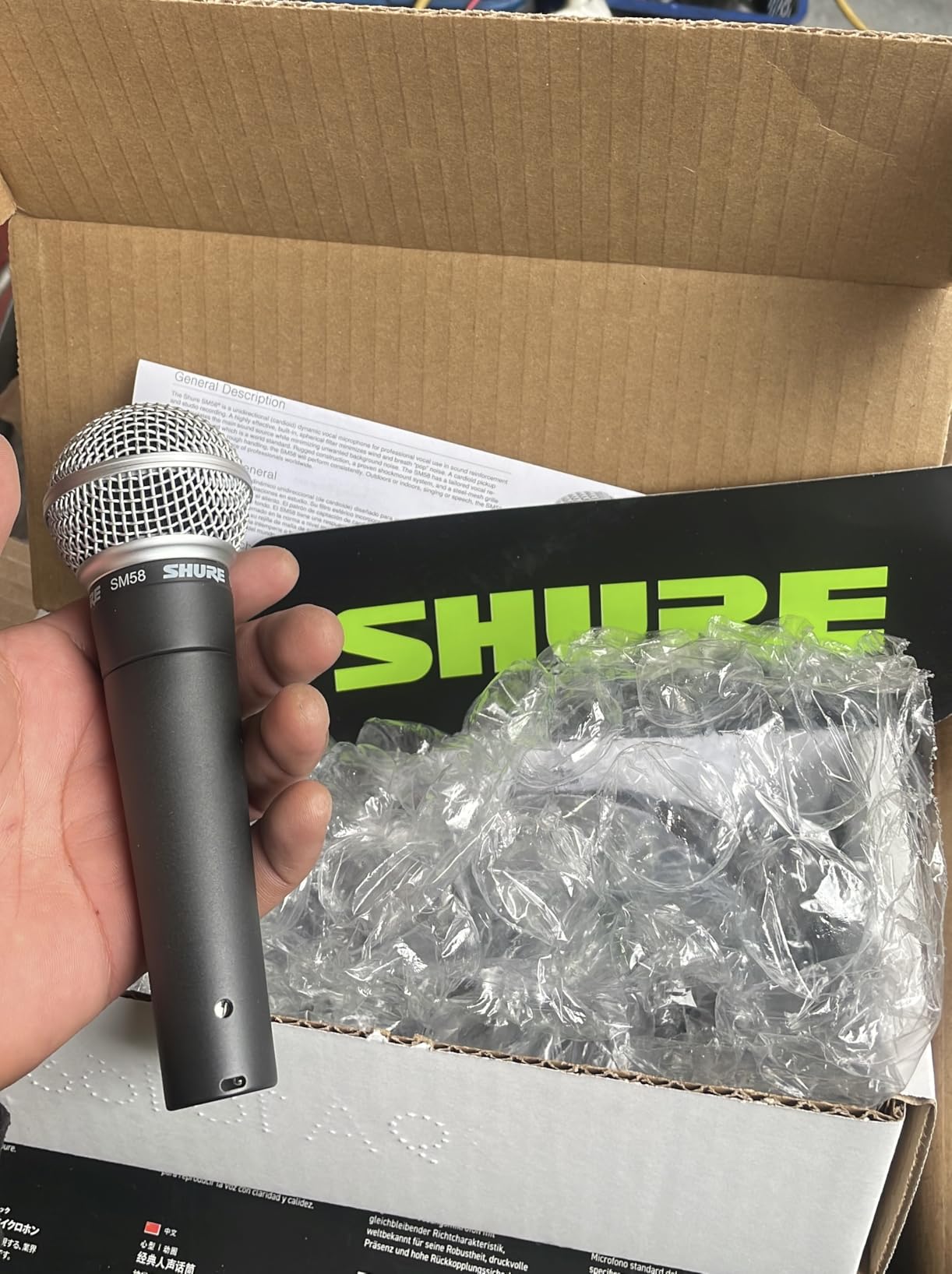 Shure SM58 Professional Dynamic Vocal Microphone with 25-Foot XLR Cable - Cardioid Mic for Live Performance, Studio Recording, Podcasting & Streaming (SM58-CN), Black & Silver customer photo 1