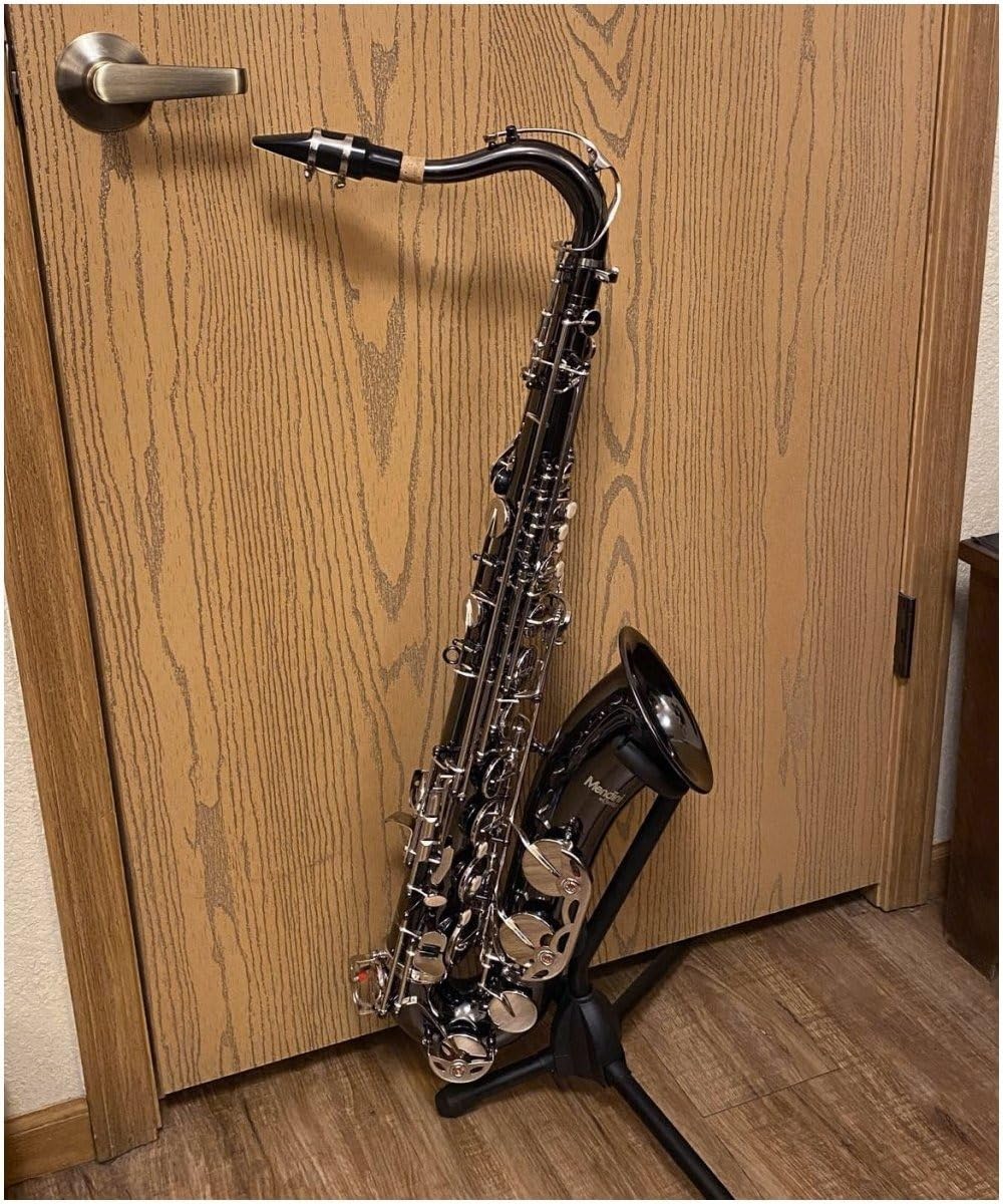 Mendini By Cecilio Tenor Saxophone - B Flat Saxophone for Beginner Musicians with Hard Case, Tuner, Mouthpiece, 10 Reeds, Polishing Cloth, Cleaning Rod, Gloves, Strap (Silver Nickel) customer photo 2