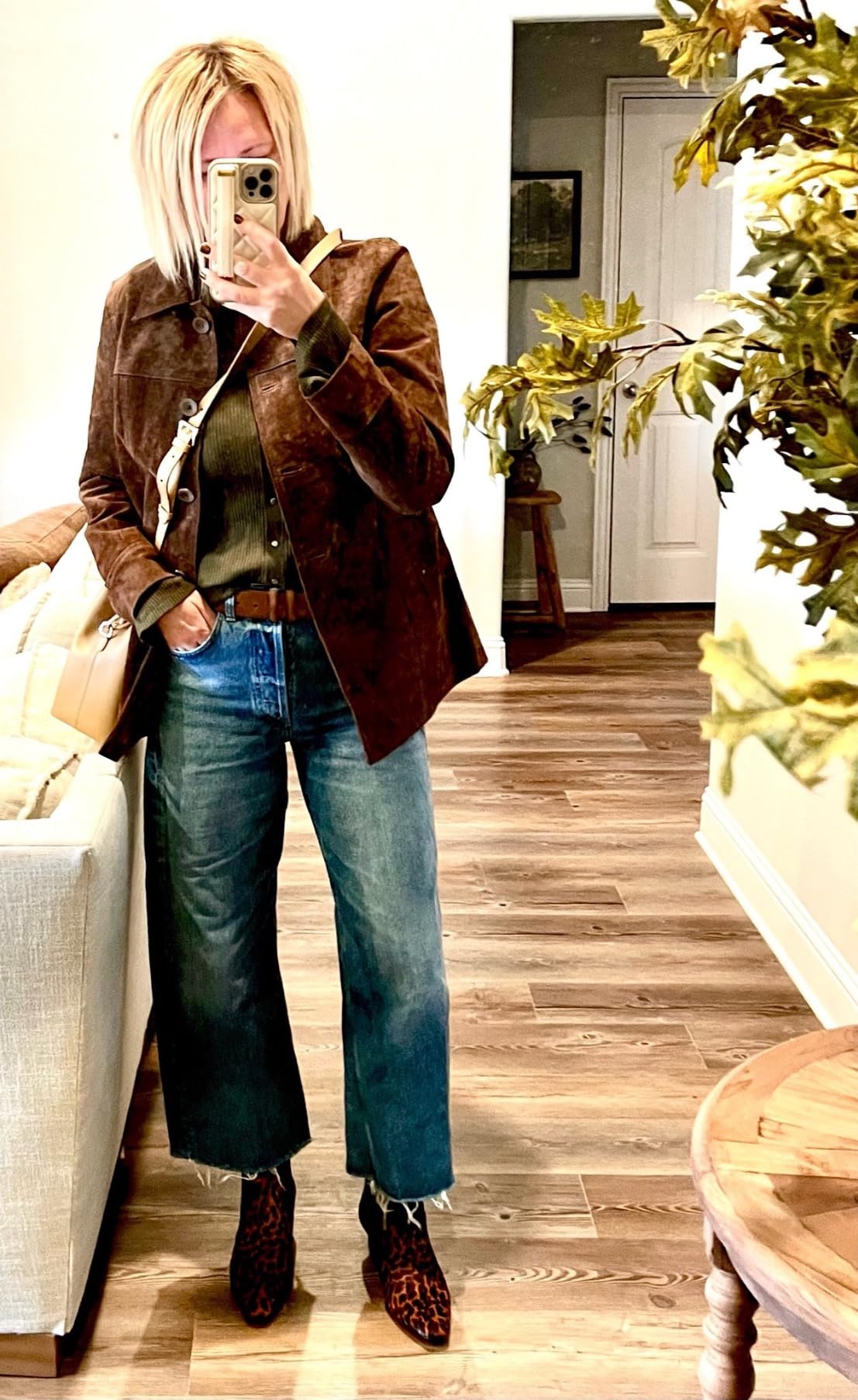 BGSD Women Anna Suede Leather Car Coat (Also available in Plus Size & Petite) customer photo 1
