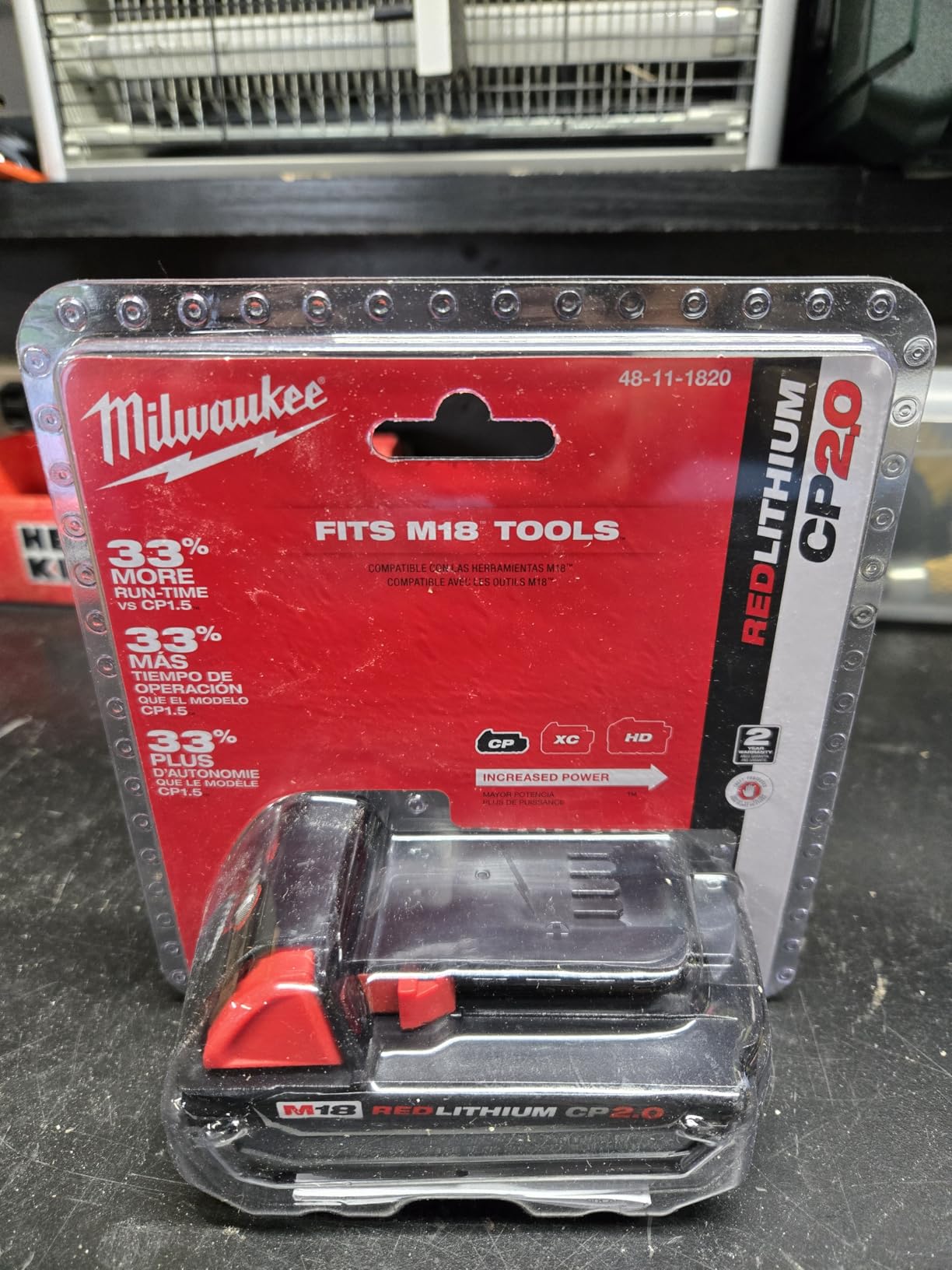 MILWAUKEE ELECTRIC TOOL 48-11-1820 Red Lithium 2.0 Compact Battery Pack customer photo 1