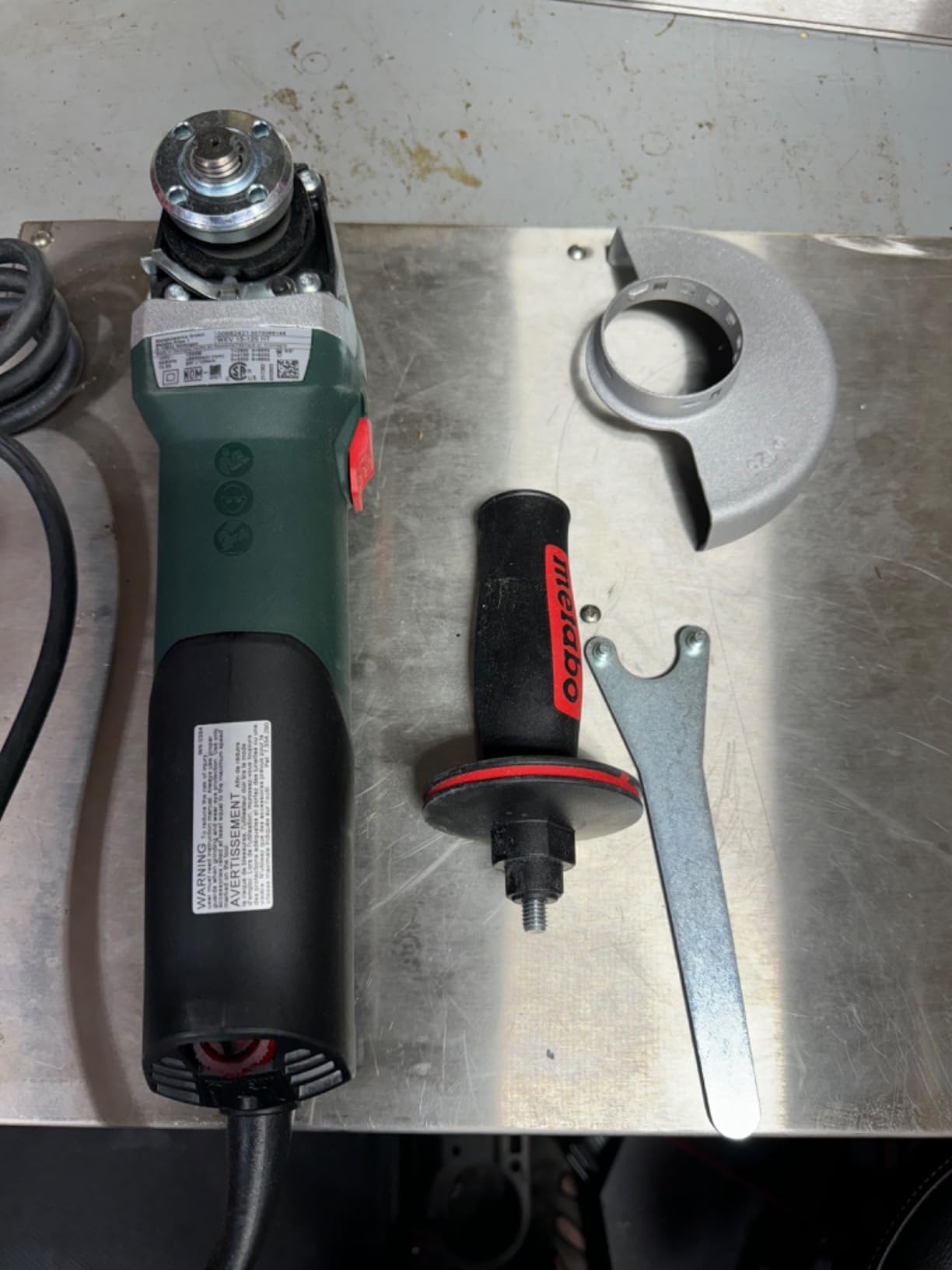 Metabo WEV15-125 HT Lock-On 13.5 Amp 2,800-9,600 rpm Angle Grinder with Electronics and High Torque, 4.5