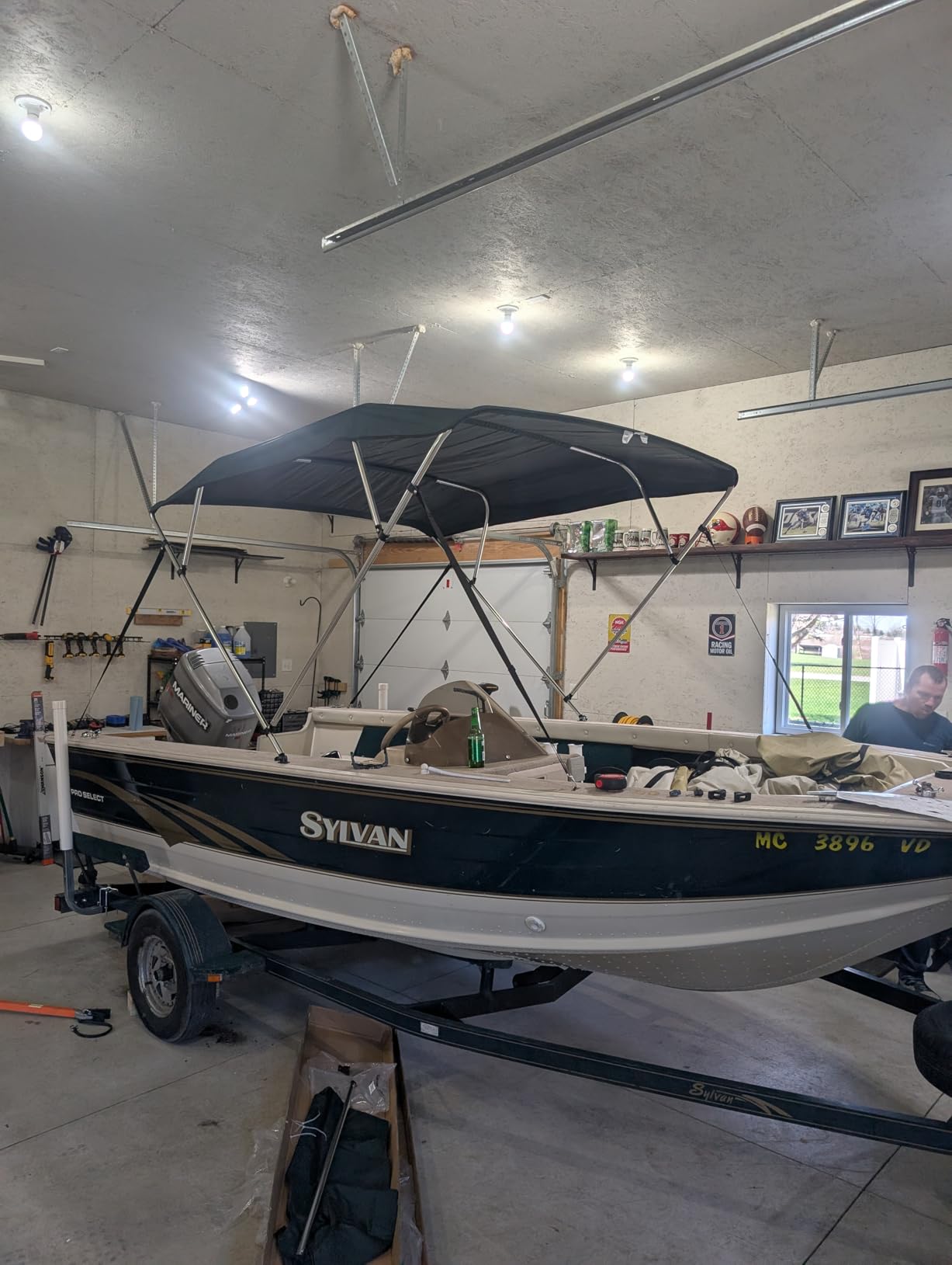 Naviskin 10 Optional Colors Available 3-4 Bow 13 Different Size Bimini Top Cover Includes Mounting Hardwares,Storage Boot with 1 Inch Aluminum Frame customer photo 2