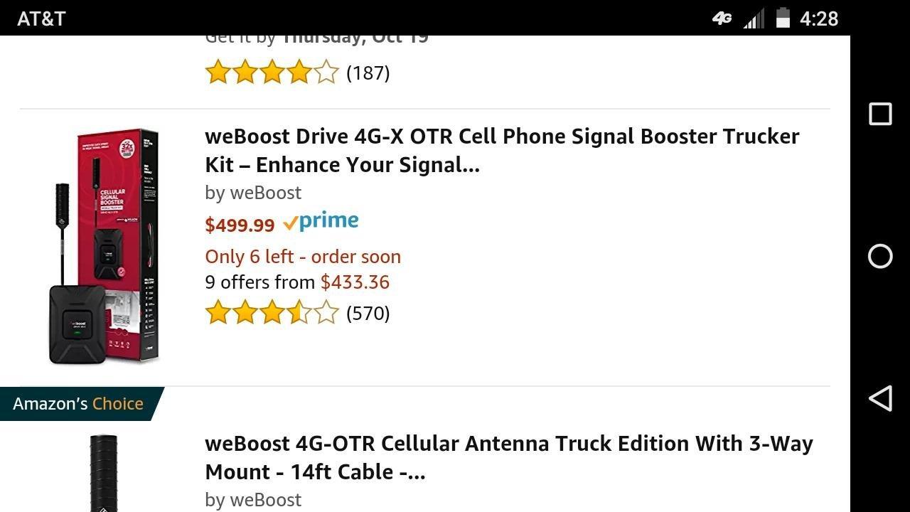 weBoost Drive 4G-X OTR (470210) Truck Cell Phone Signal Booster | U.S. Company | All Networks & Carriers - Verizon, AT&T, T-Mobile, Sprint & More | FCC Approved customer photo 1