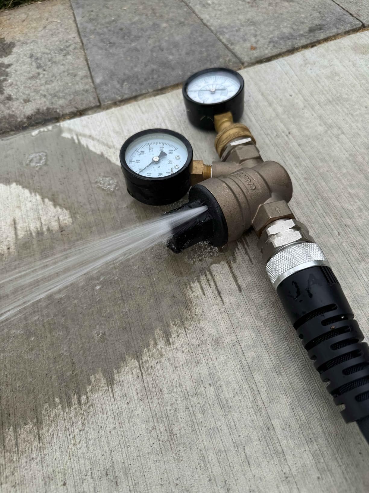 Camco Adjustable RV Water Pressure Regulator - Help Stop Damage to RV & Marine Appliances, Plumbing Fixtures, and Hoses - Features Standard Garden Hose Threads for Simple Hookup - 40058 customer photo 1