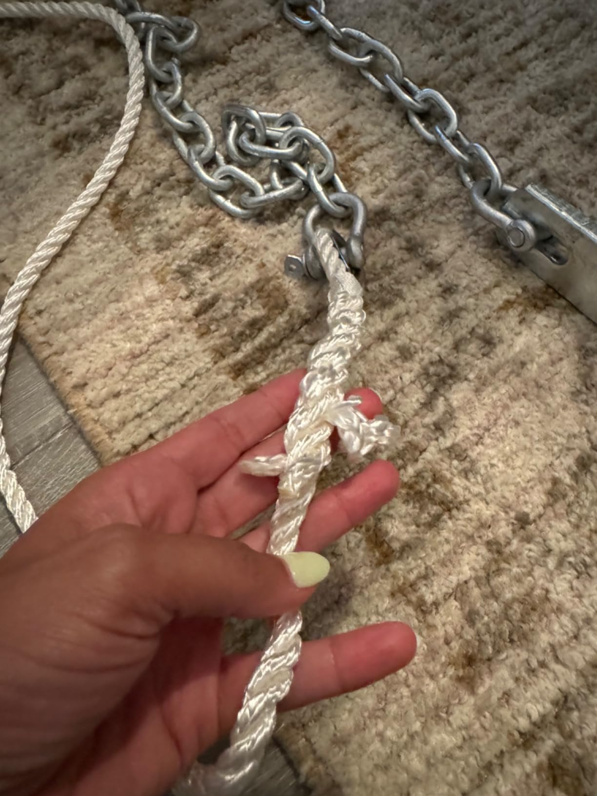 MarineNow Fluke Anchor Kit - Hot-Dip Galvanized Anchor with Chain, 98 ft Marine Rope & Shackles customer photo 2