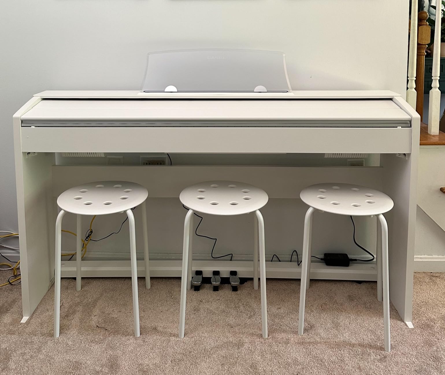 Casio Privia PX-770 - 88-Key Weighted Console Digital Piano | Tri-Sensor II Scaled Hammer Action Keys | AiR Sound Source, 19 Tones, Concert Play, 16W Stereo Speakers, USB-MIDI | Elegant White Cabinet customer photo 1