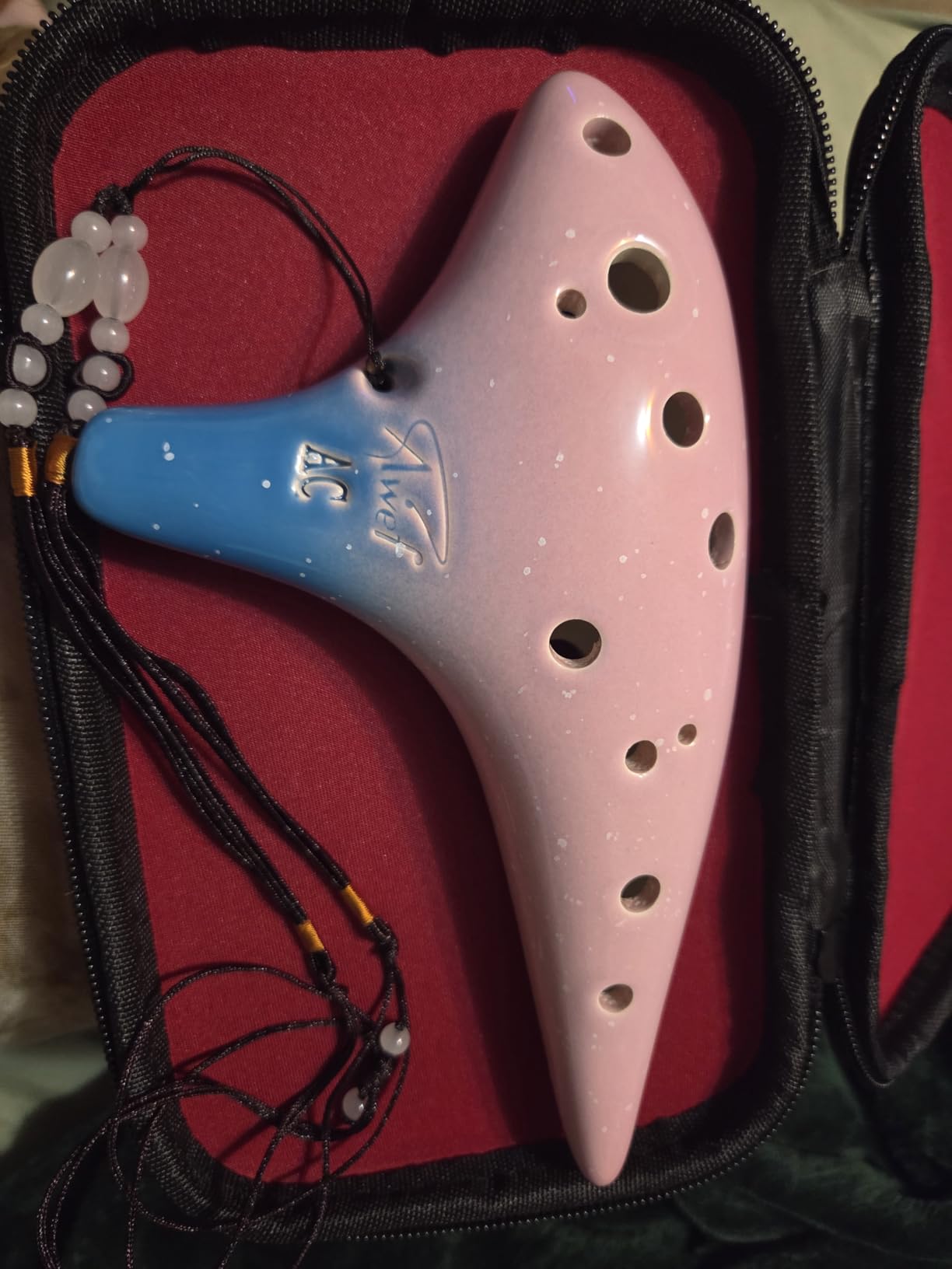 Ocean Notes 12 Hole Sweet Potato Ocarina Graceful Shape Pottery Ocarina in Alto C (Smoked Coffee) customer photo 1