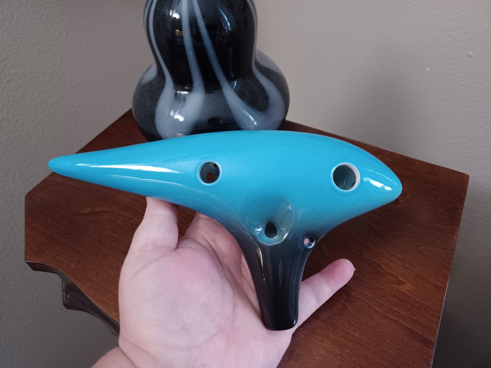 Ocean Notes 12 Hole Sweet Potato Ocarina Graceful Shape Pottery Ocarina in Alto C (Smoked Coffee) customer photo 2