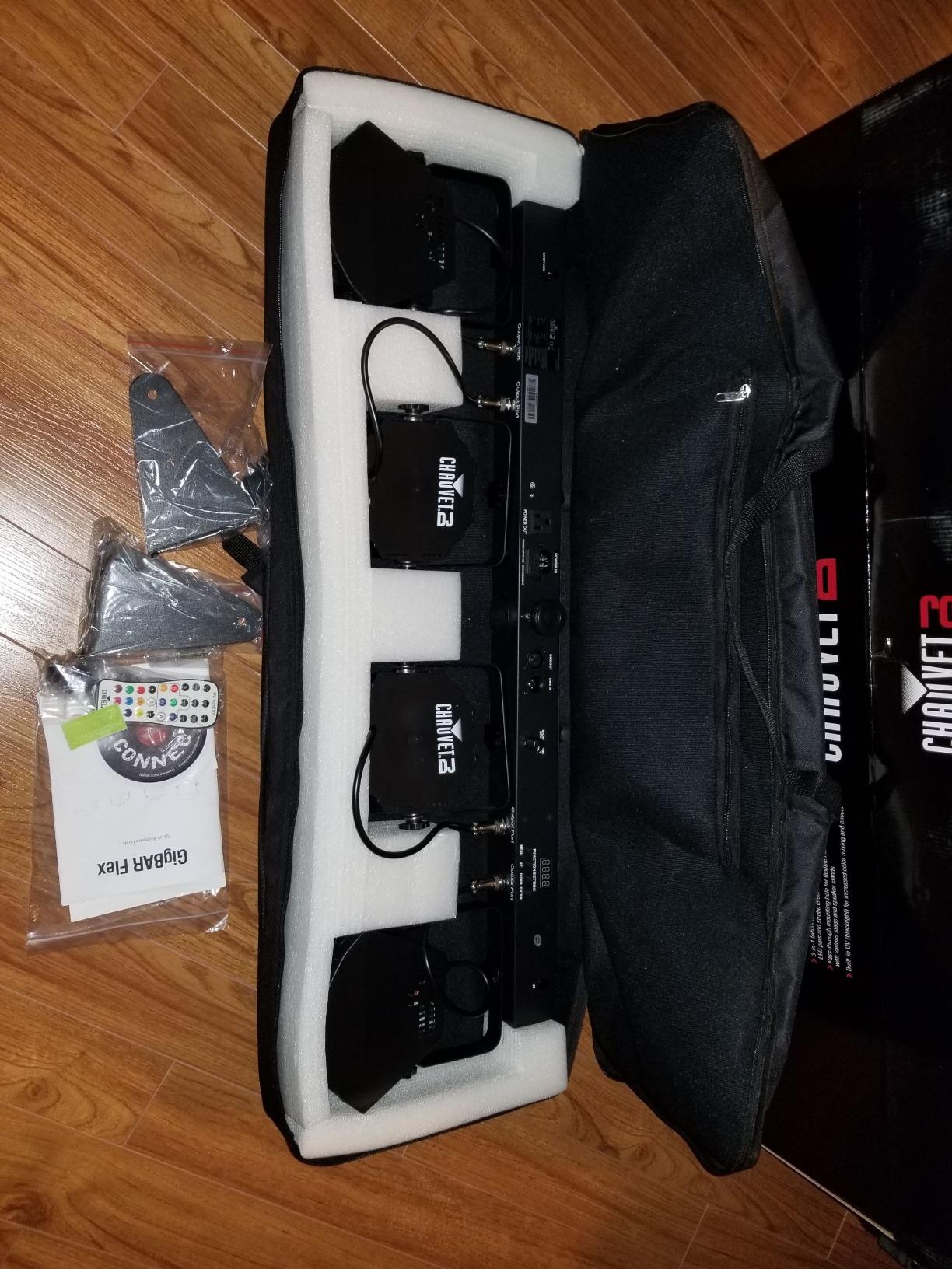 Chauvet DJ GigBAR Flex 3-in-1 Pack-n-Go LED Lighting Effect System w/2 LED Derbys, LED Quad-color Pars, and Strobes customer photo 1