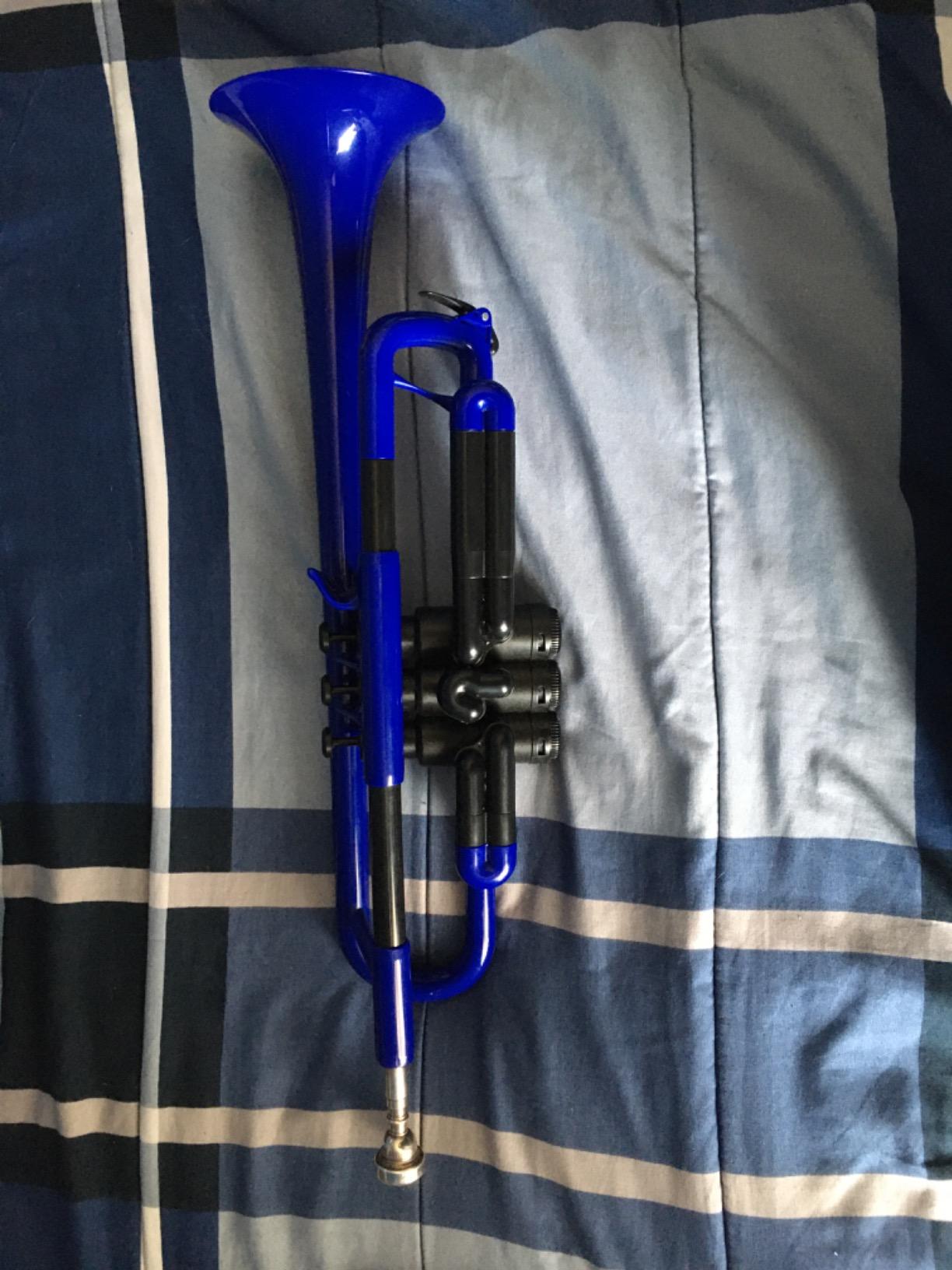pTrumpet Bb Plastic Trumpet - Durable pInstruments Design with Ergonomic Grip - Includes 3C & 5C Mouthpieces and Carrying Bag - Authentic Sound for Students & Beginners - ABS Build - Black customer photo 2
