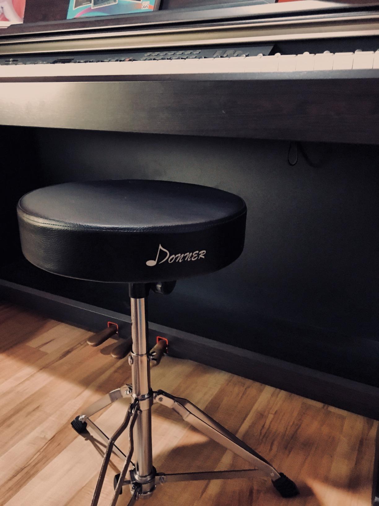 Donner Heavy Duty Drum Throne, Motorcycle Style Drum Stool, Widened Drum Seat with Upgraded Materials, Height Adjustable Padded Drum Chair, Double Braced customer photo 2