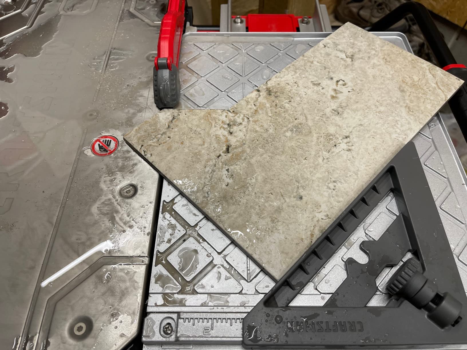 CRAFTSMAN V20 Tile Cutter, Wet Tile Saw, Compact Sliding Cart, 7 inch, Cordless, Battery and Charger (CMCS4000M1) customer photo 2