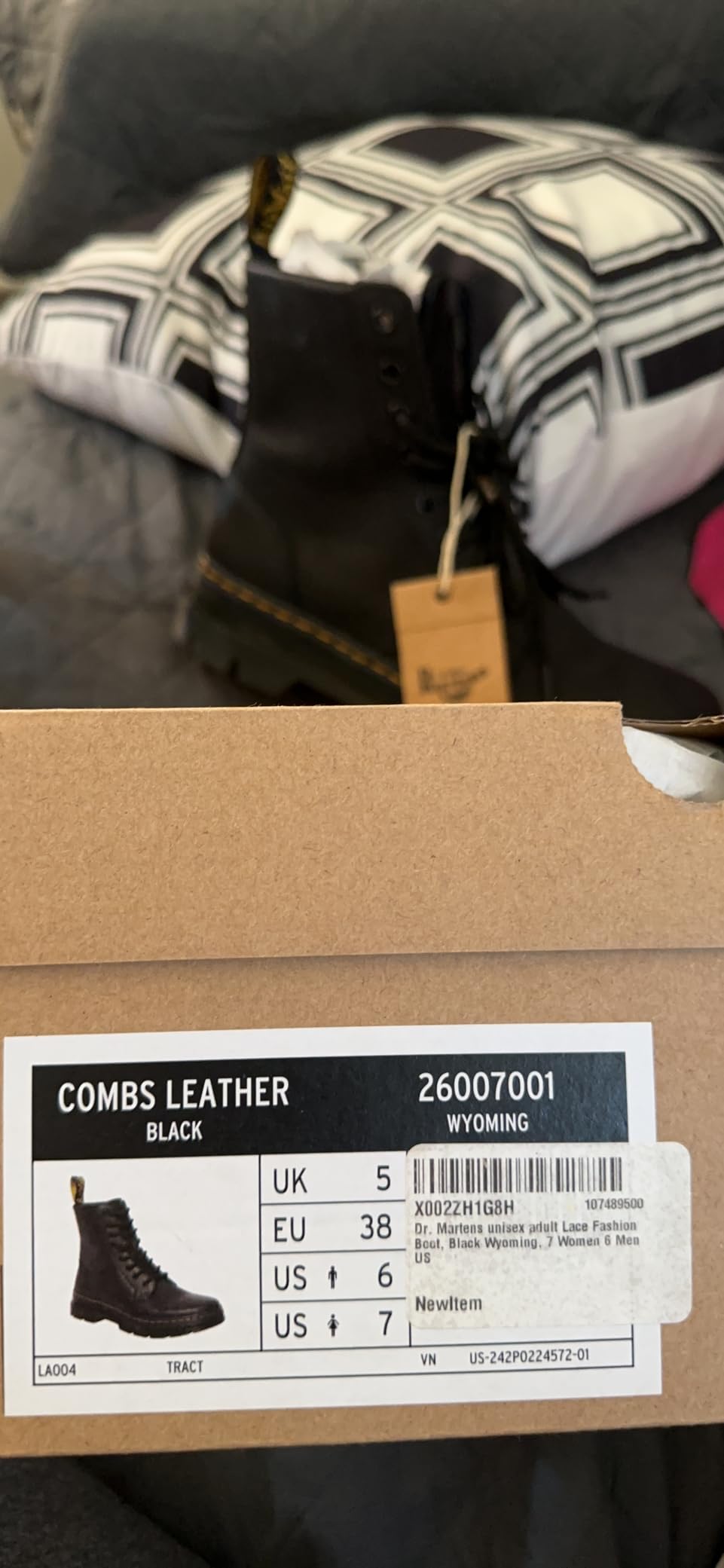 Dr. Martens unisex-adult Combs Leather Combat Boots customer photo 2