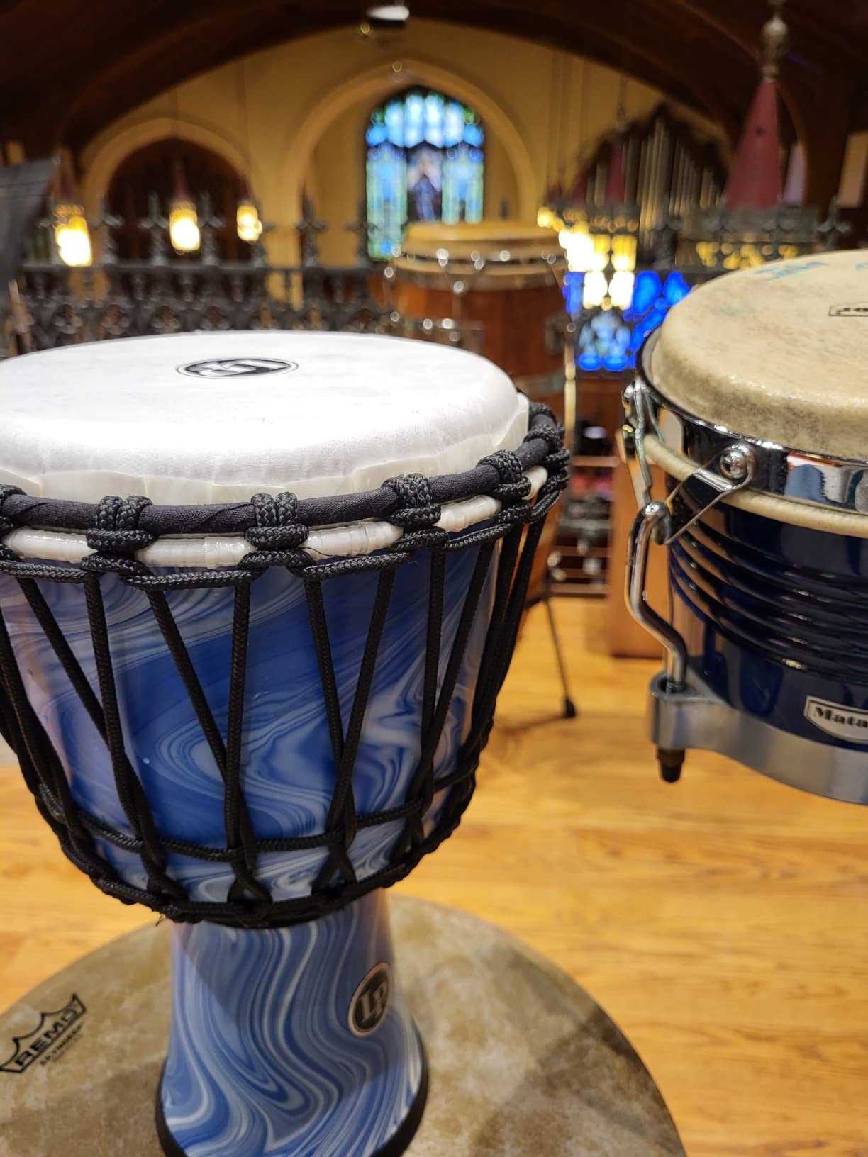 World Collection Circle Djembe, Blue Marble, 7-inch (LP1607BM) customer photo 2