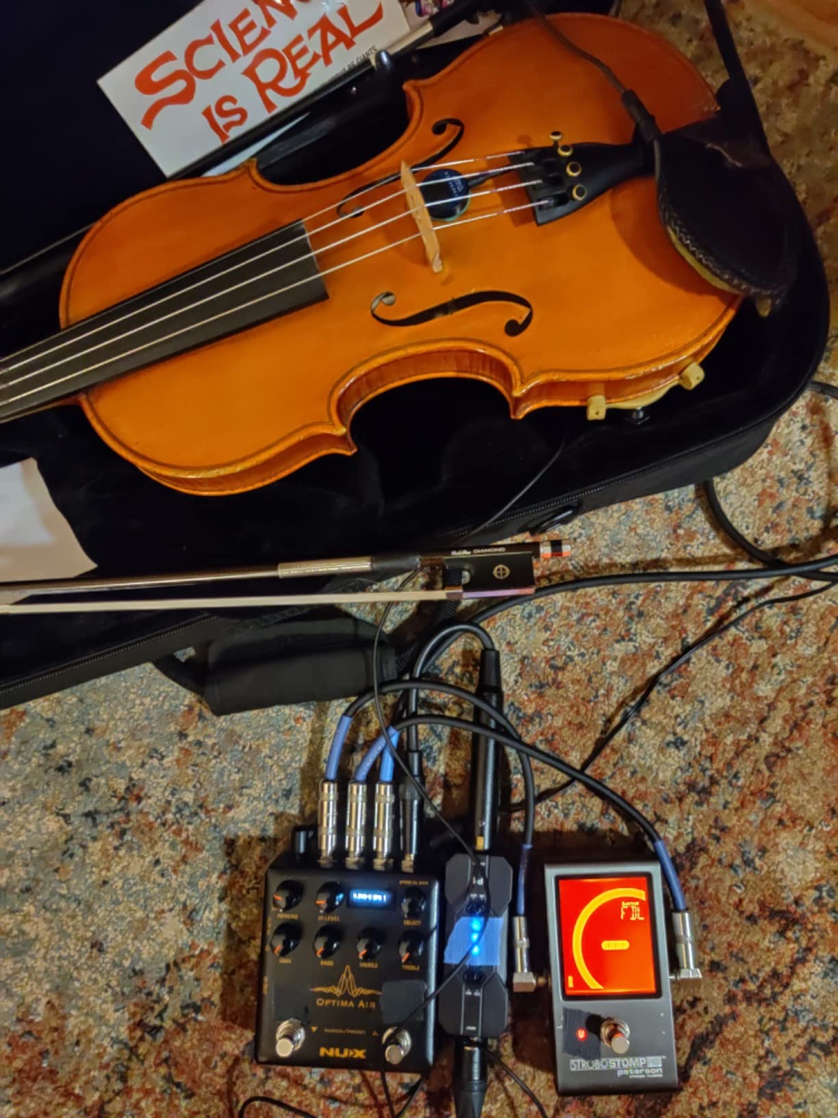 NUX Optima Air Dual-Switch Acoustic Guitar Simulator with a Preamp, IR Loader, Capturing Mode, 15 Built-In Acoustic Guitar Profiles, 3-Band EQ, Gain Control, Built-In Reverb, USB Audio customer photo 1