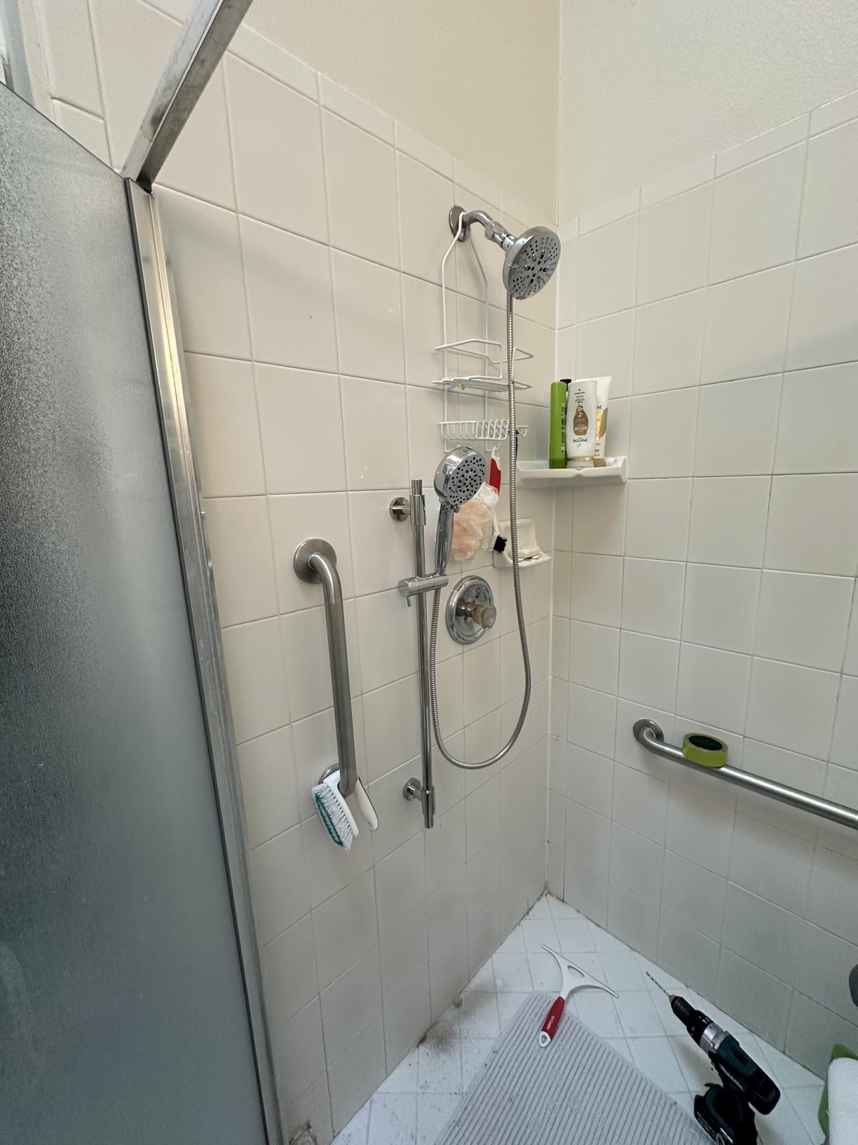 KES 30-Inch Shower Slide Bar with Adjustable Handheld Shower Head Holder, Reuse Existing Holes, SUS304 Brushed Stainless Steel Wall Mount for Bathroom, Drilling Required, F209S78-BS customer photo 1