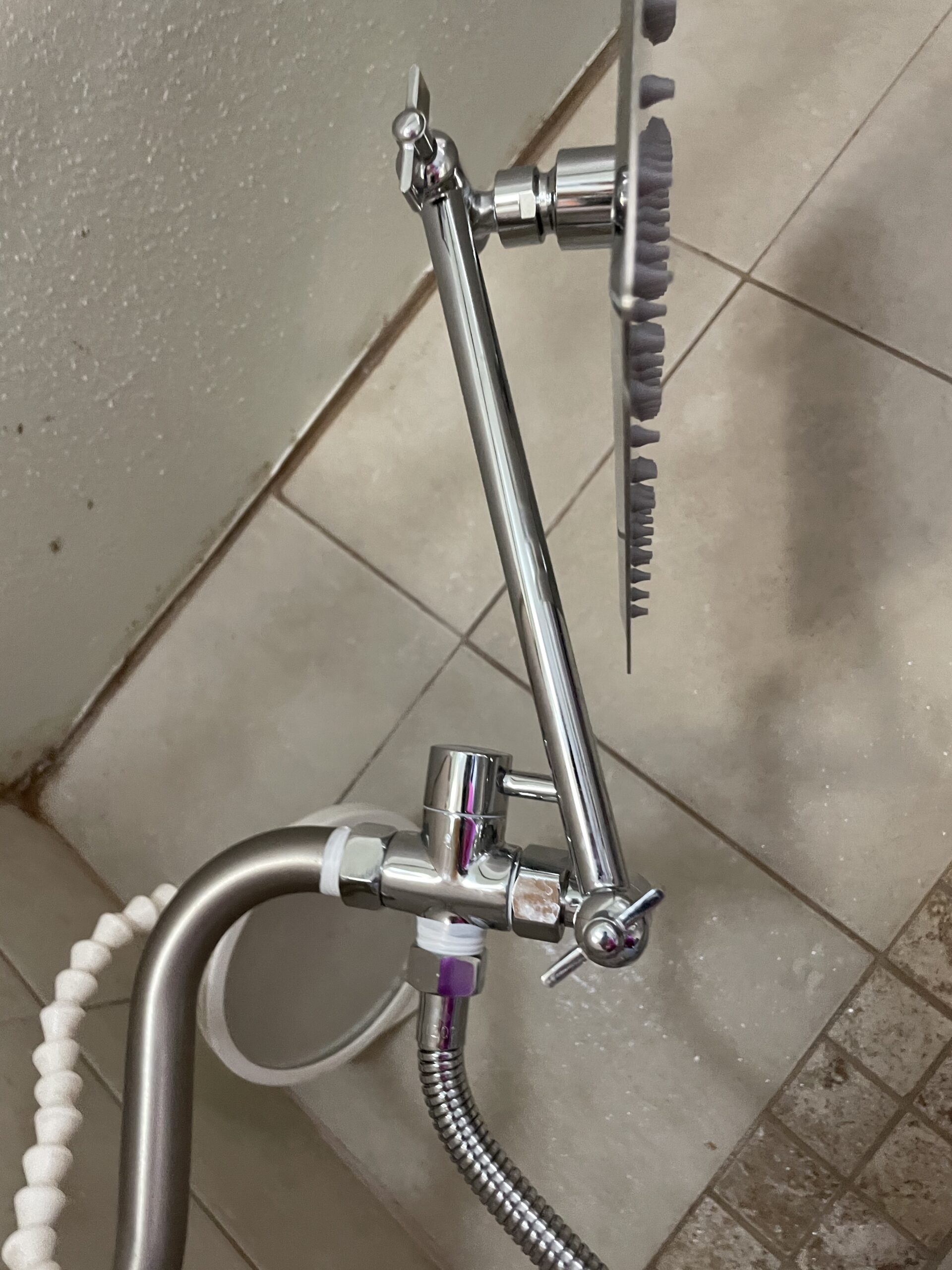 Shower Head Combo, 10 Inch High Pressure Rain Shower Head with 11 in Adjustable Extension Arm and 5 Settings Handheld, Powerful Shower Spray Against Low Pressure Water with Long Hose customer photo 2