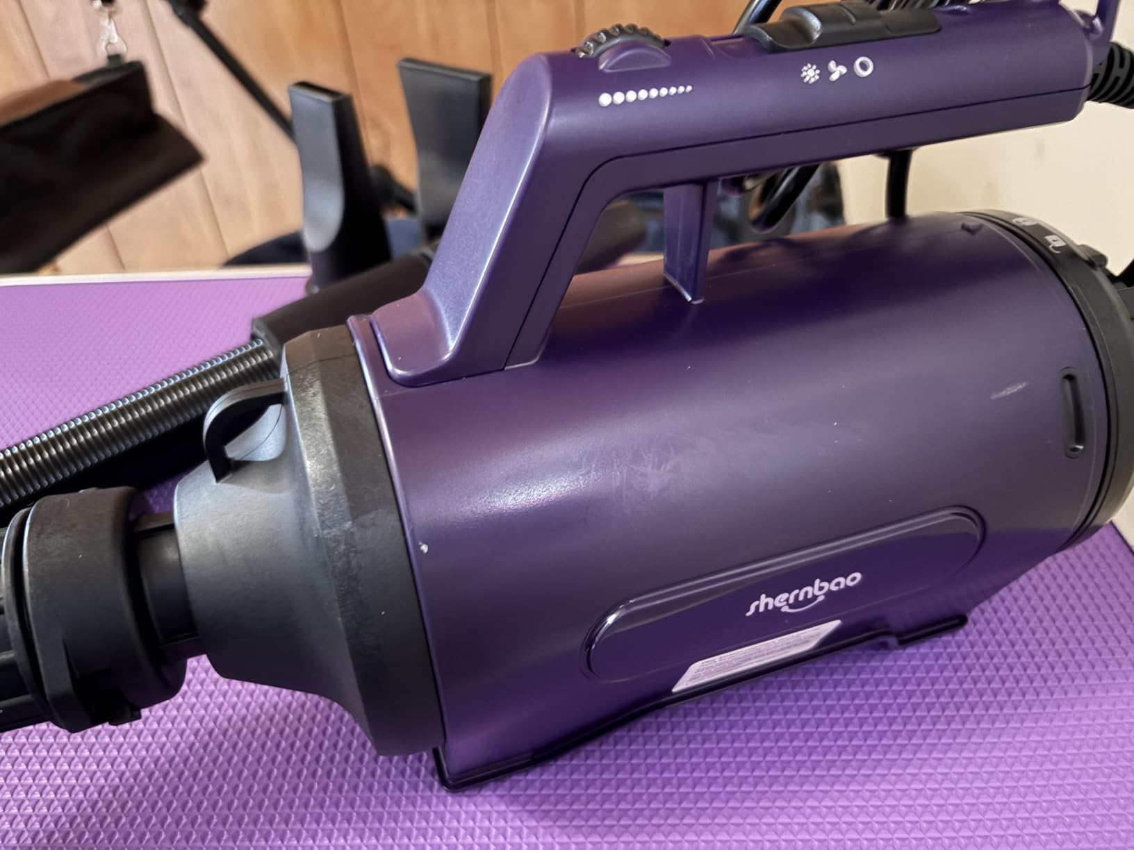 Dog Dryer High Velocity Professional Dog/Pet Grooming Force Hair Dryer/Blower (Purple Sherbao SMD-06P) customer photo 1