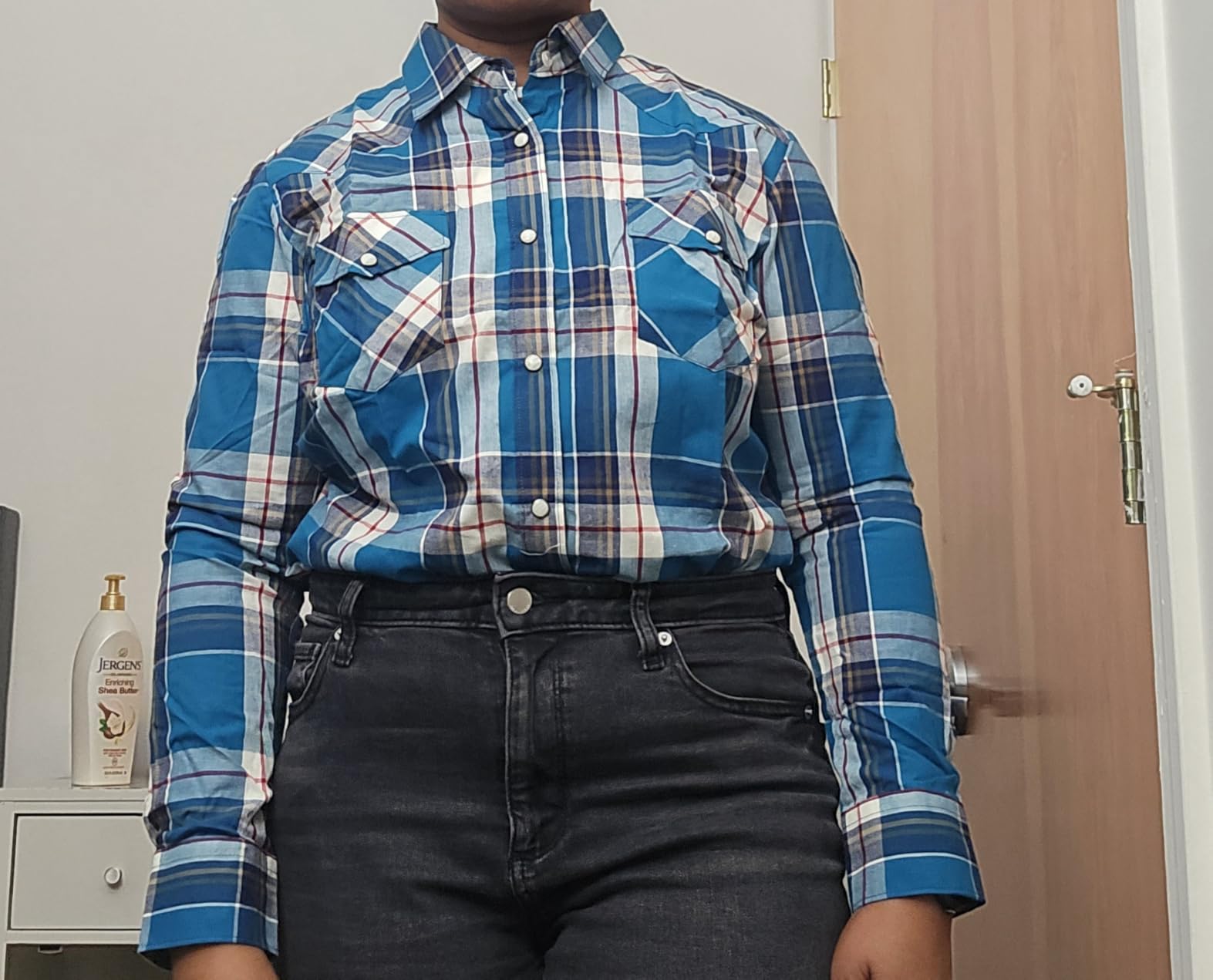 Western Shirts for Women Cotton Long Sleeve Shirts with Snap Buttons Plaid customer photo 1