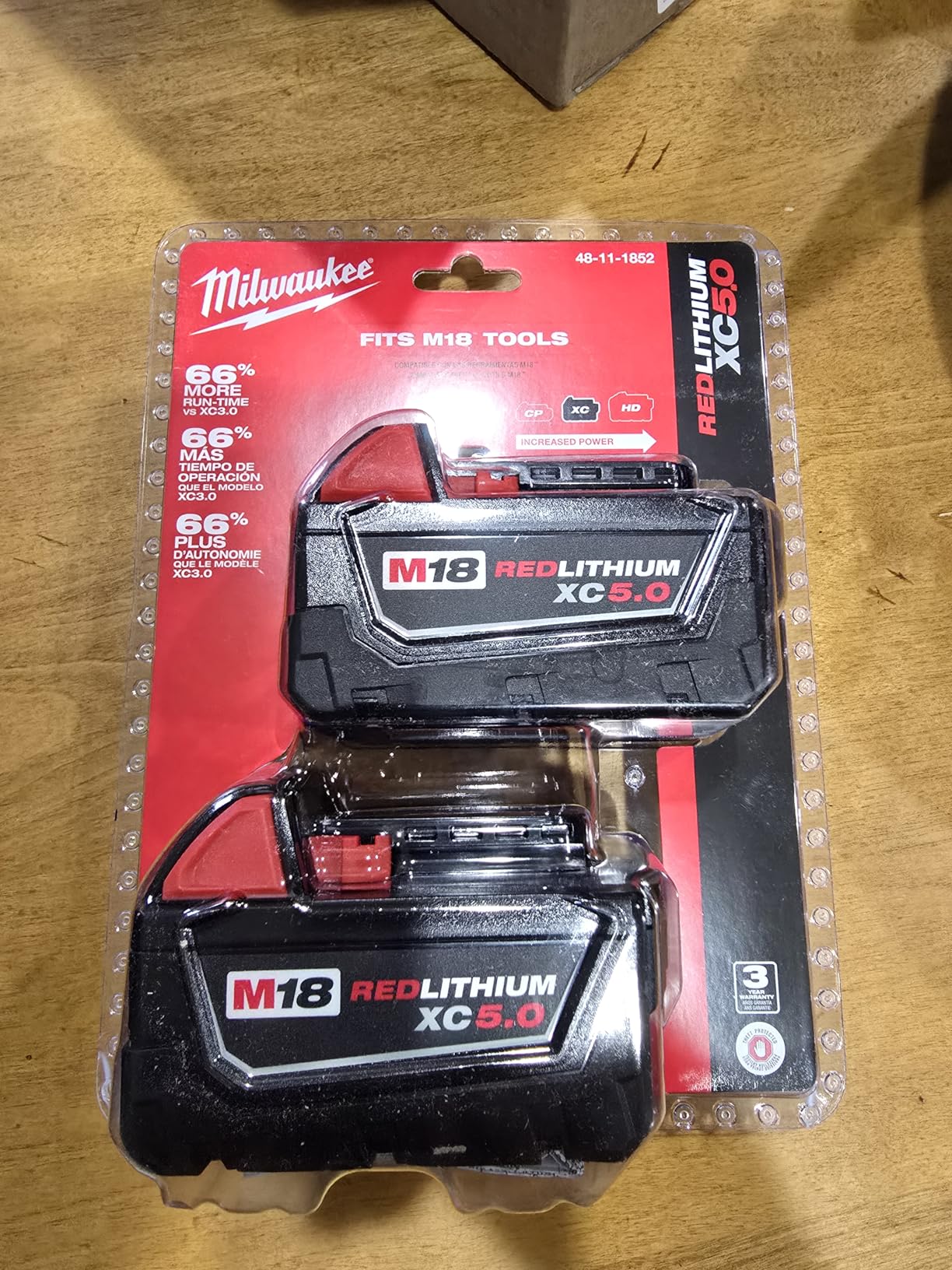 Milwaukee M18 REDLITHIUM XC 5.0Ah Extended Capacity Battery Pack (2) customer photo 1