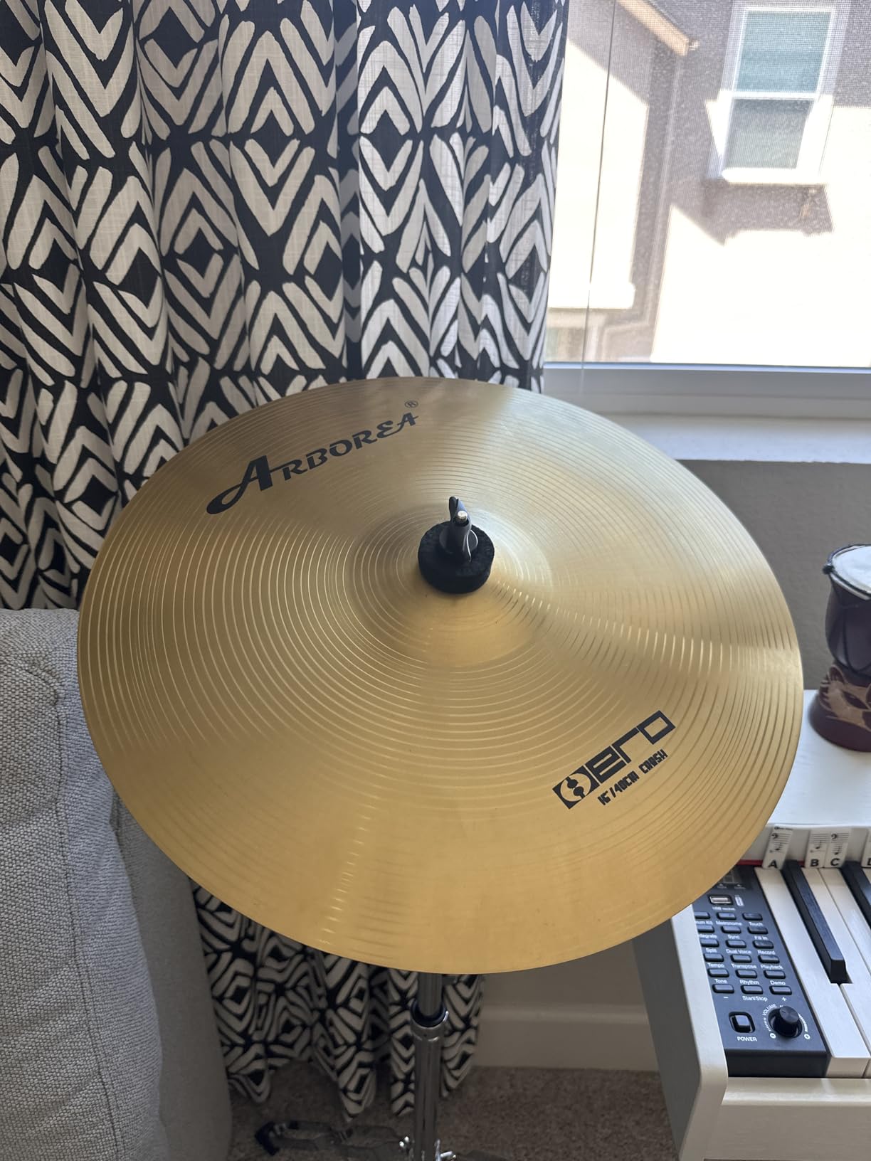 Arborea Hi Hat Cymbals Hero Brilliant Finish Bright Sound 14 Inch Drum High Hat Cymbals For Practice (14